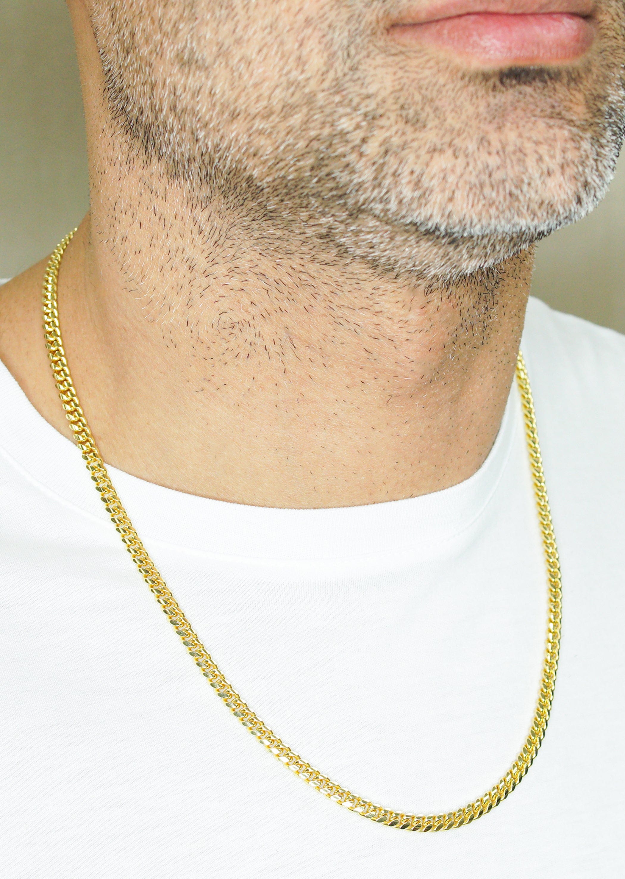 Manufacturer 43 Silver Chain - Mens Gold Chain / Miami Cuban Link Chain / 5 mm