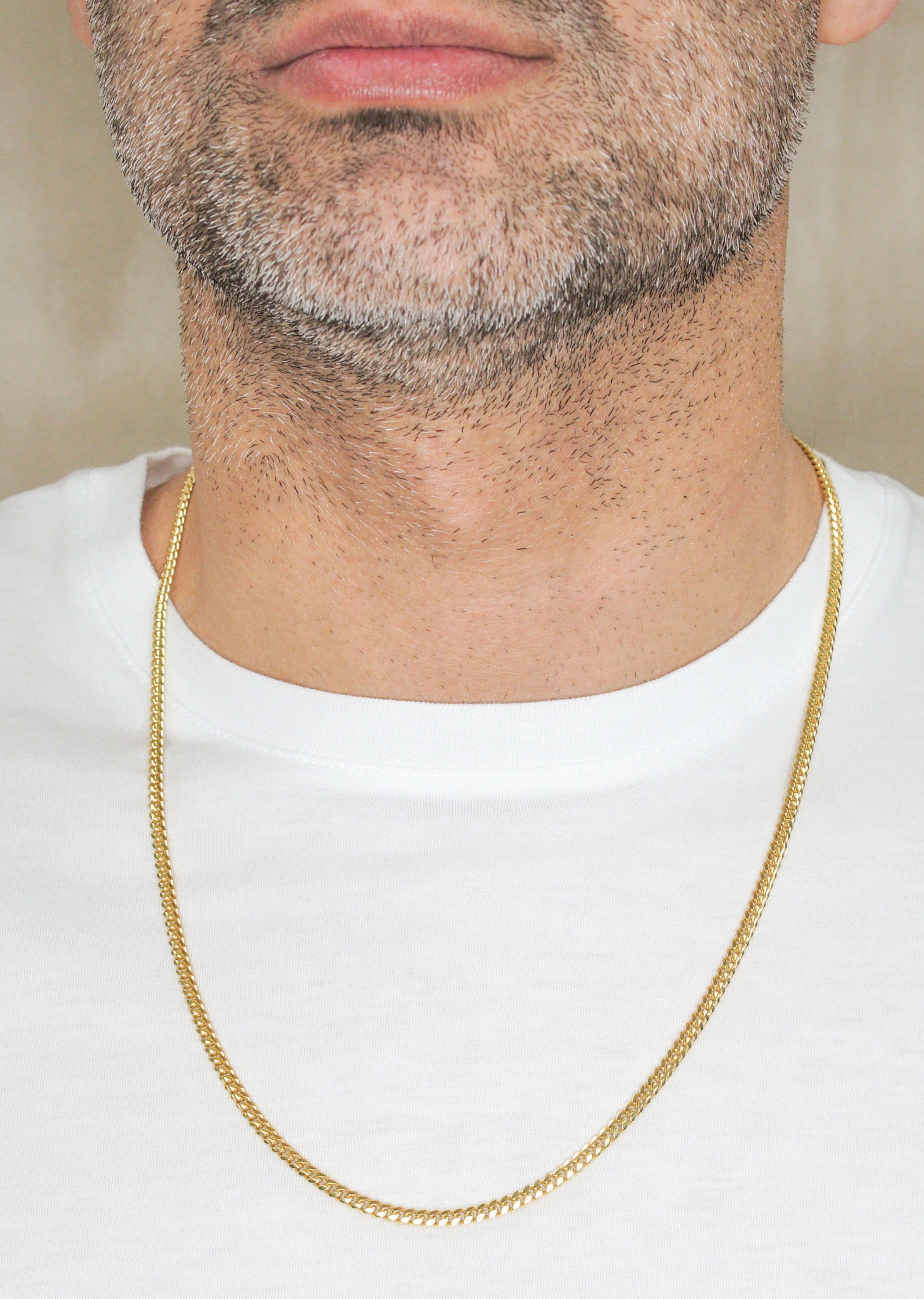 Manufacturer 43 Silver Chain - Mens Gold Chain / Miami Cuban Link Chain / 3.5 mm