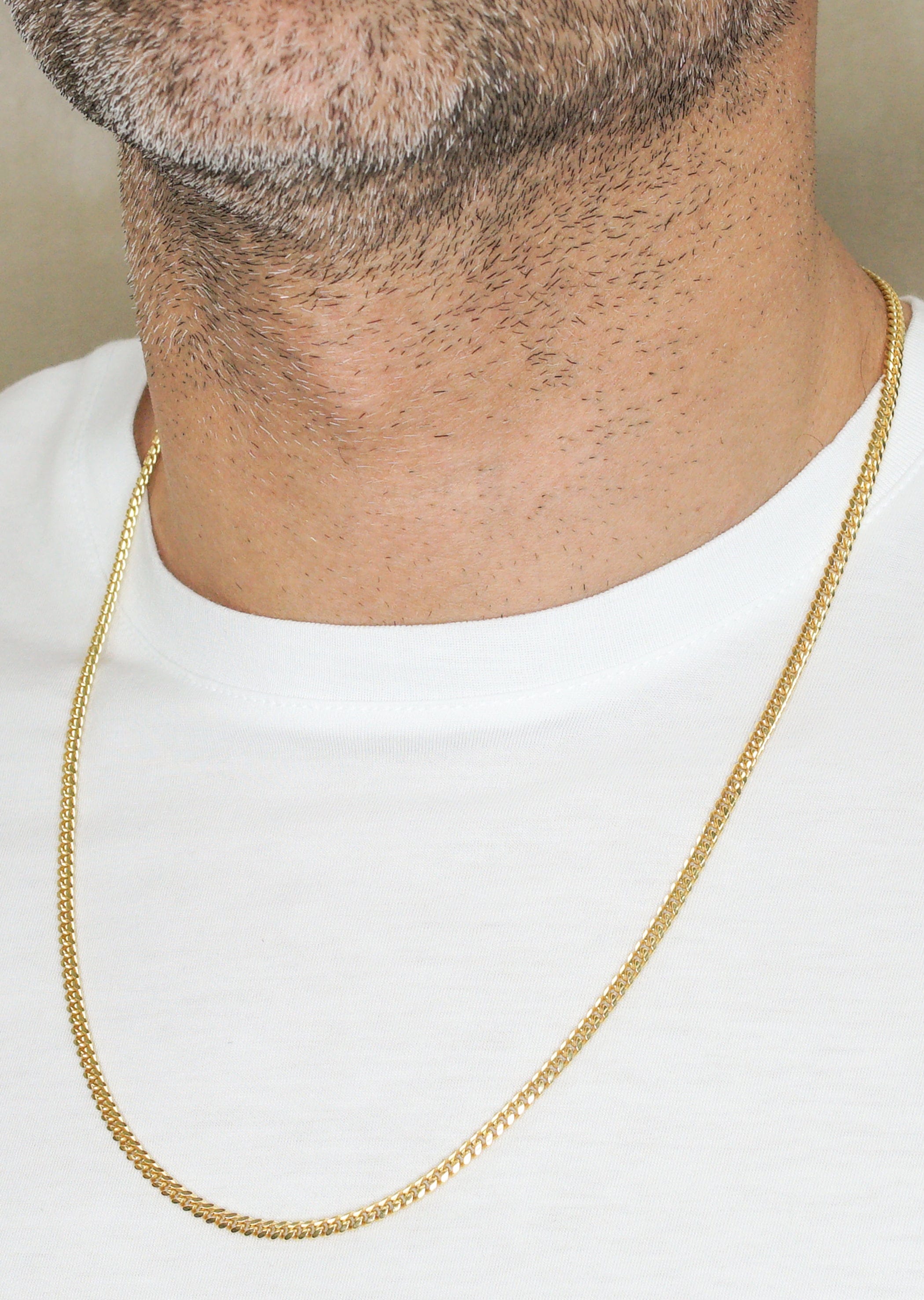 Manufacturer 43 Silver Chain - Mens Gold Chain / Miami Cuban Link Chain / 3.5 mm