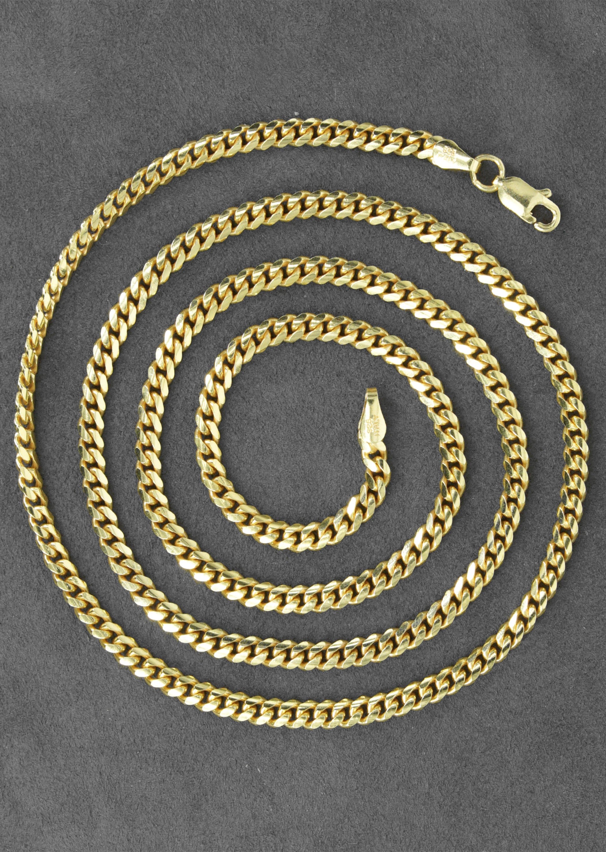 Manufacturer 43 Silver Chain - Mens Gold Chain / Miami Cuban Link Chain / 3.5 mm