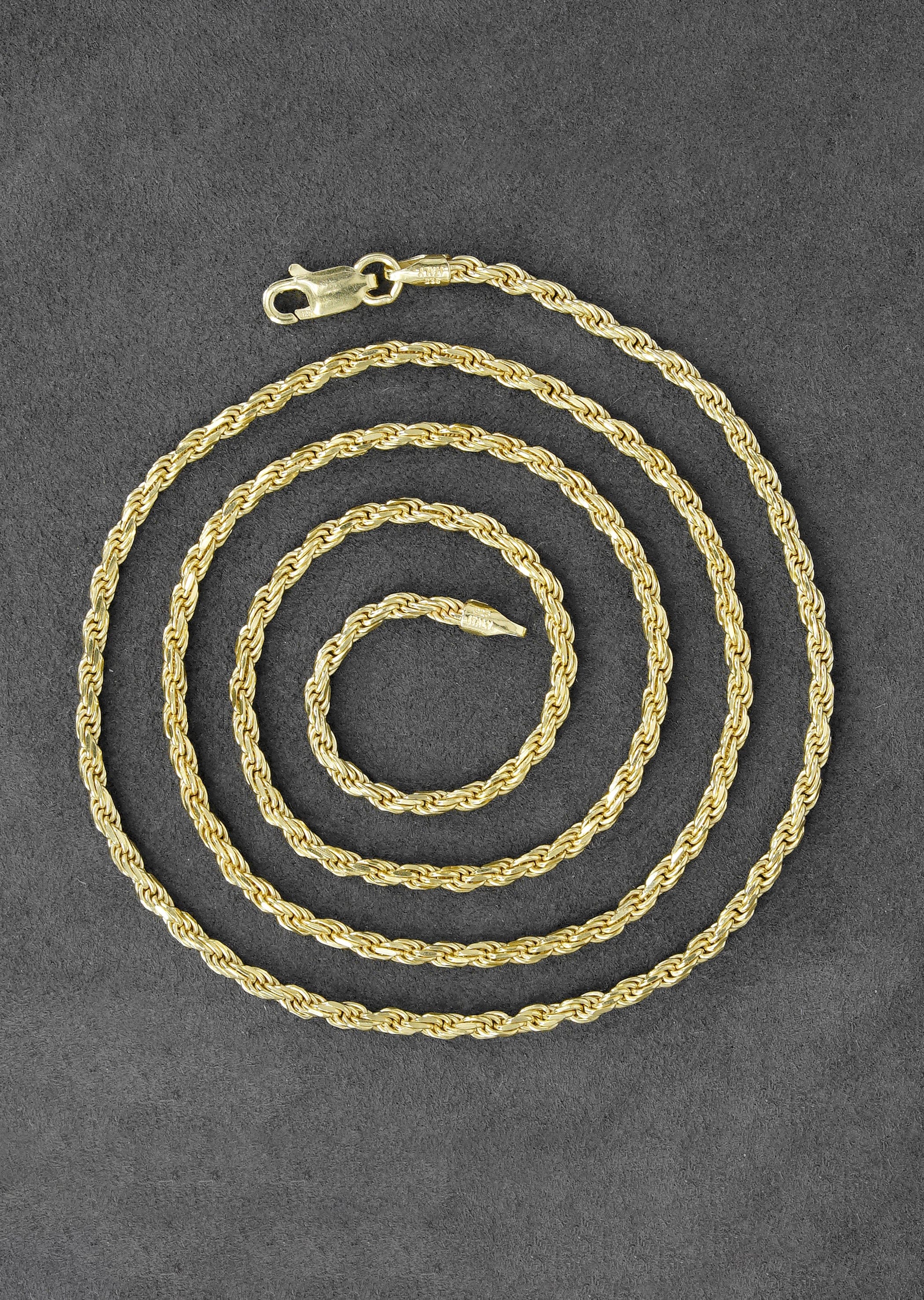 Manufacturer 43 Silver Chain - Mens Gold Chain / Rope Chain / 2.2 mm