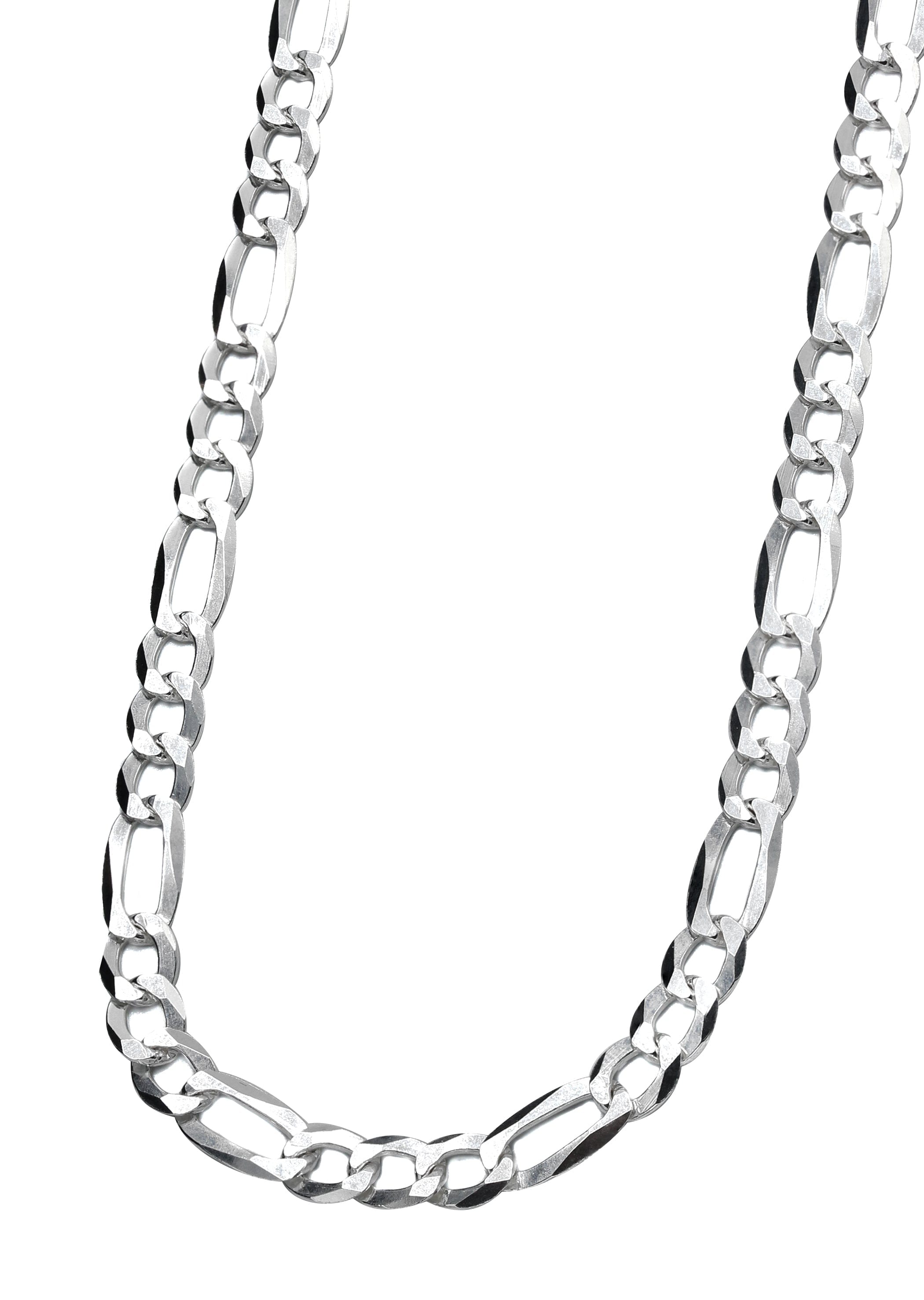Manufacturer 43 Silver Chain - Mens White Chain / Figaro Chain / 5 mm
