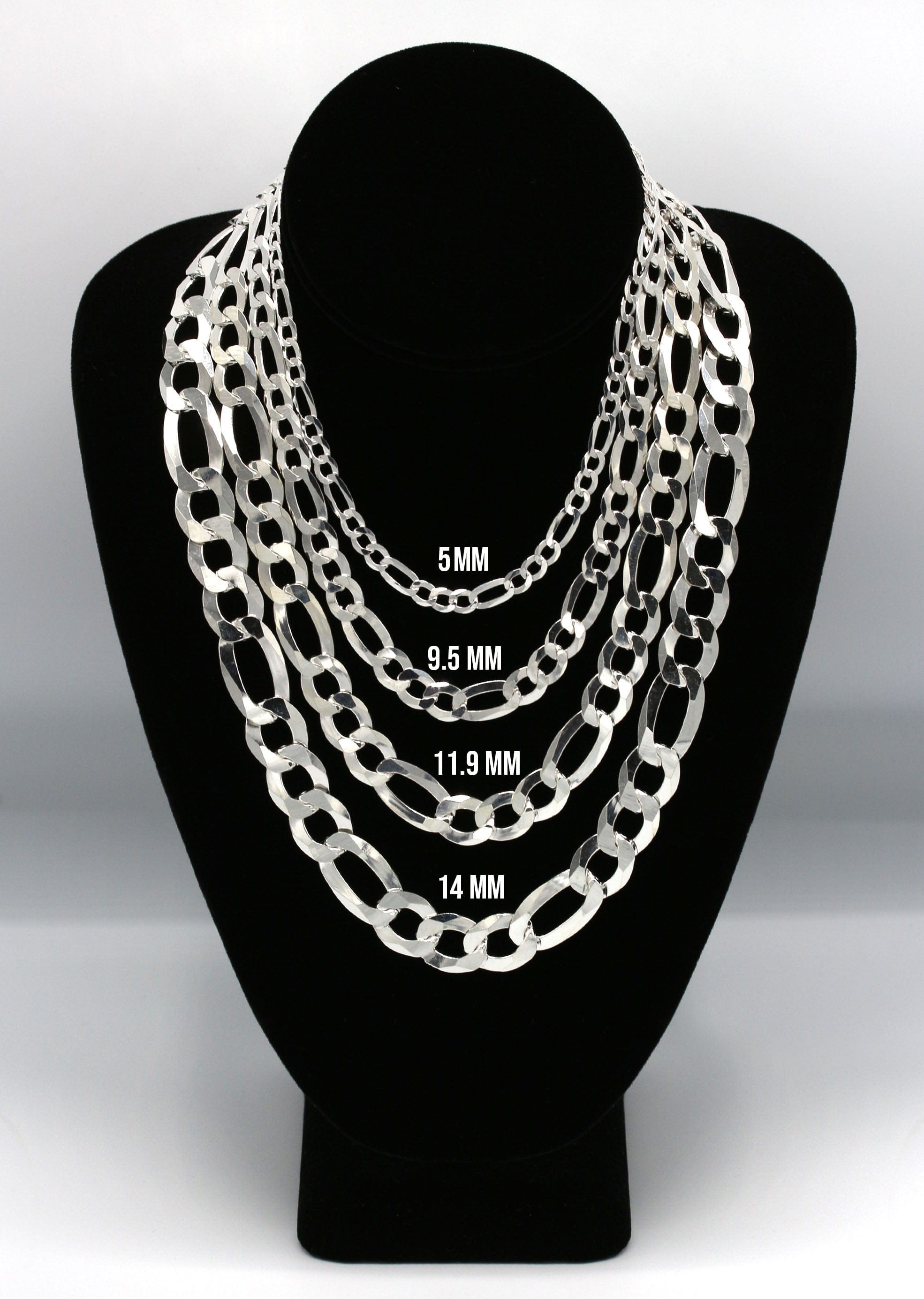 Manufacturer 43 Silver Chain - Mens White Chain / Figaro Chain