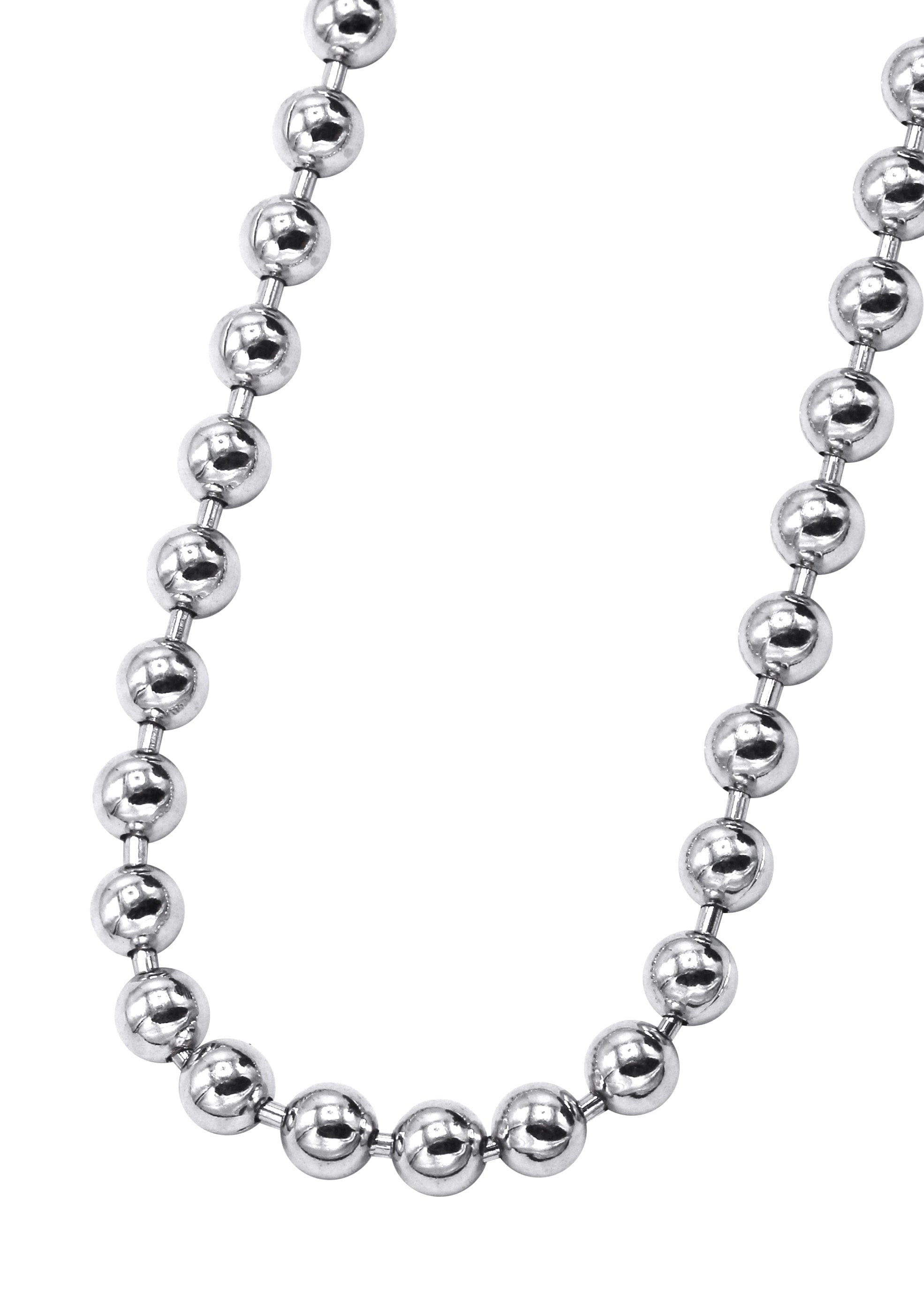 Manufacturer 43 Silver Chain - Mens White Chain Ball/Bead Chain