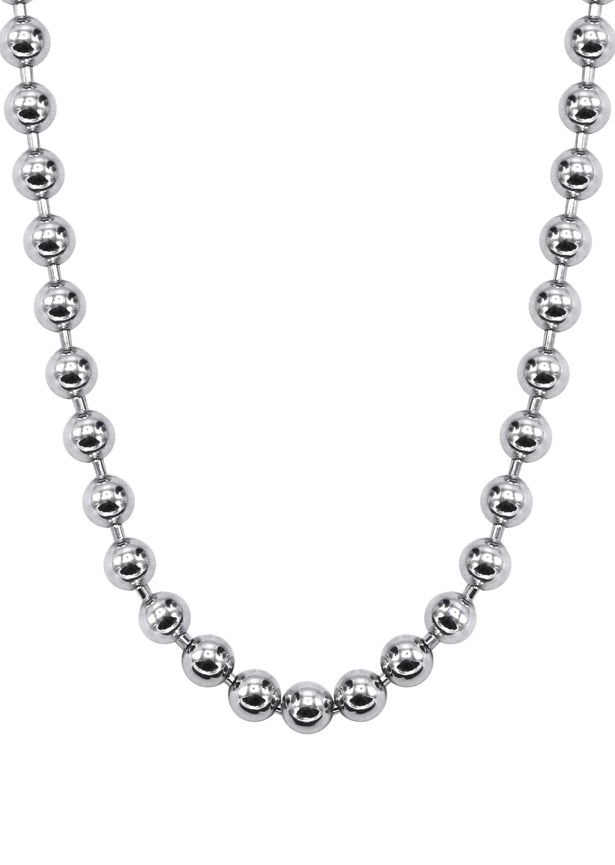 Manufacturer 43 Silver Chain - Mens White Chain Ball/Bead Chain