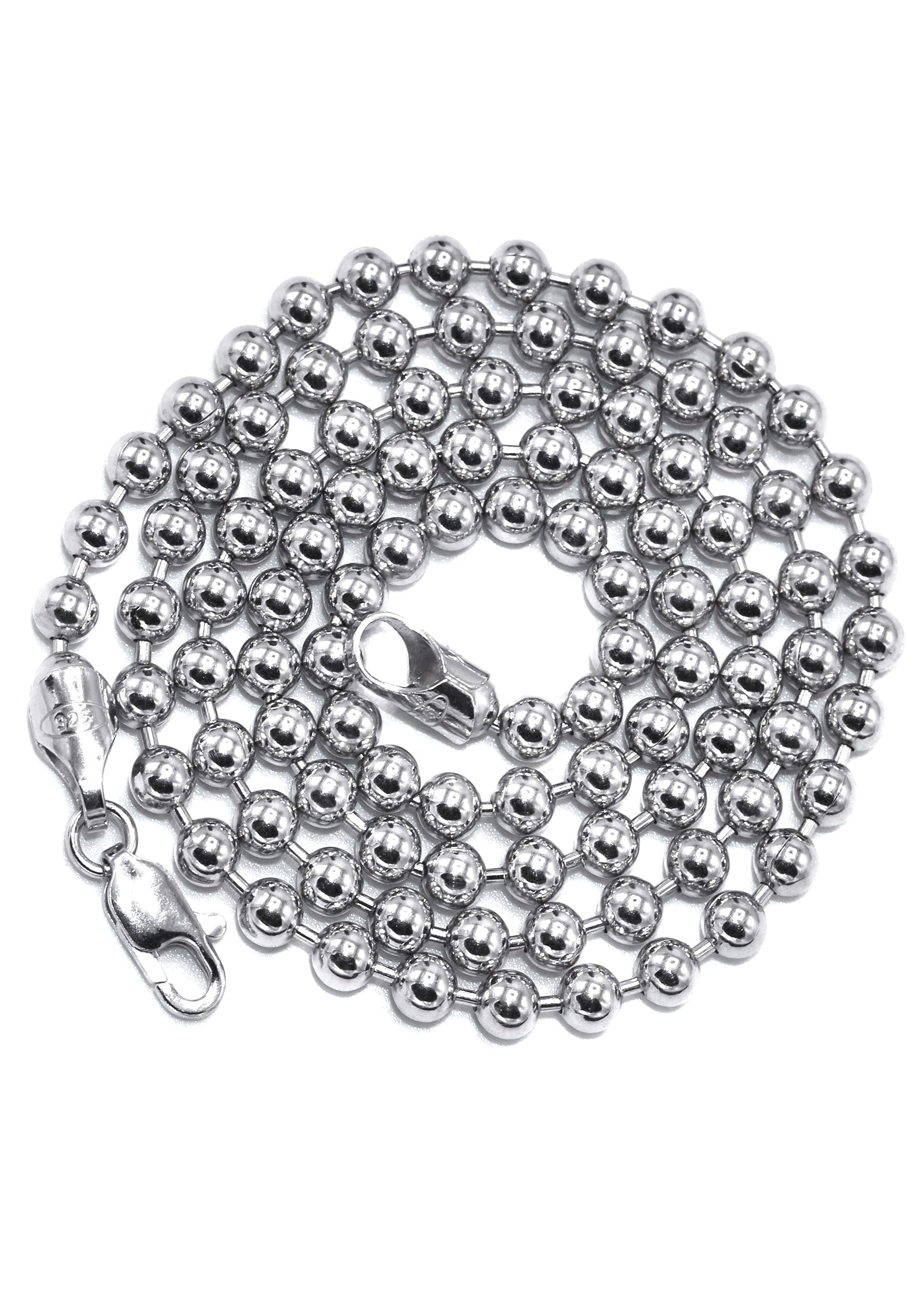 Manufacturer 43 Silver Chain - Mens White Chain Ball/Bead Chain