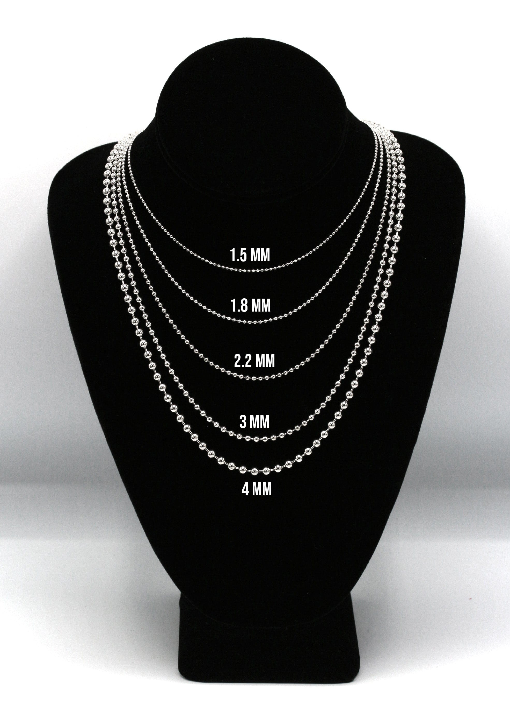 Manufacturer 43 Silver Chain - Mens White Chain Ball/Bead Chain
