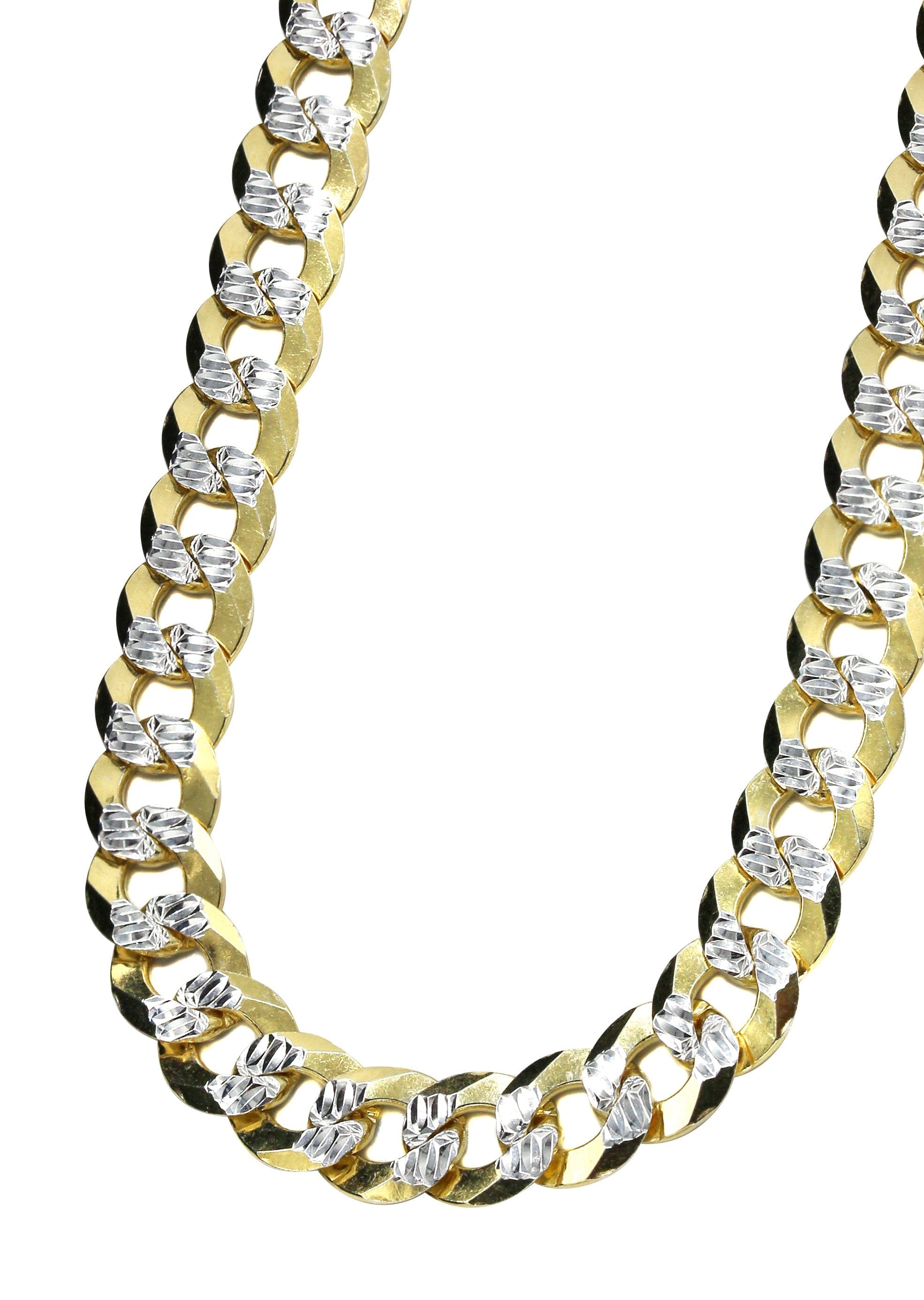 Manufacturer 43 Silver Chain - Mens Gold Chain / Curb Cuban Diamond Cut Chain