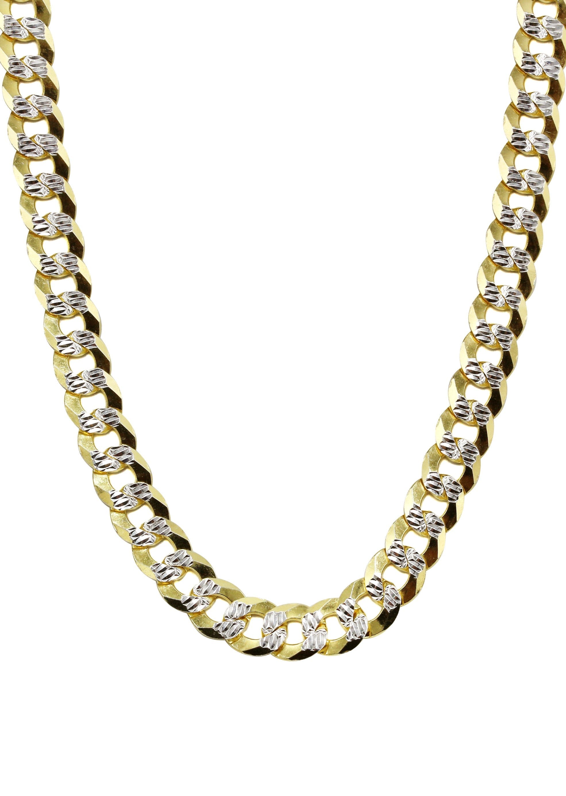 Manufacturer 43 Silver Chain - Mens Gold Chain / Curb Cuban Diamond Cut Chain