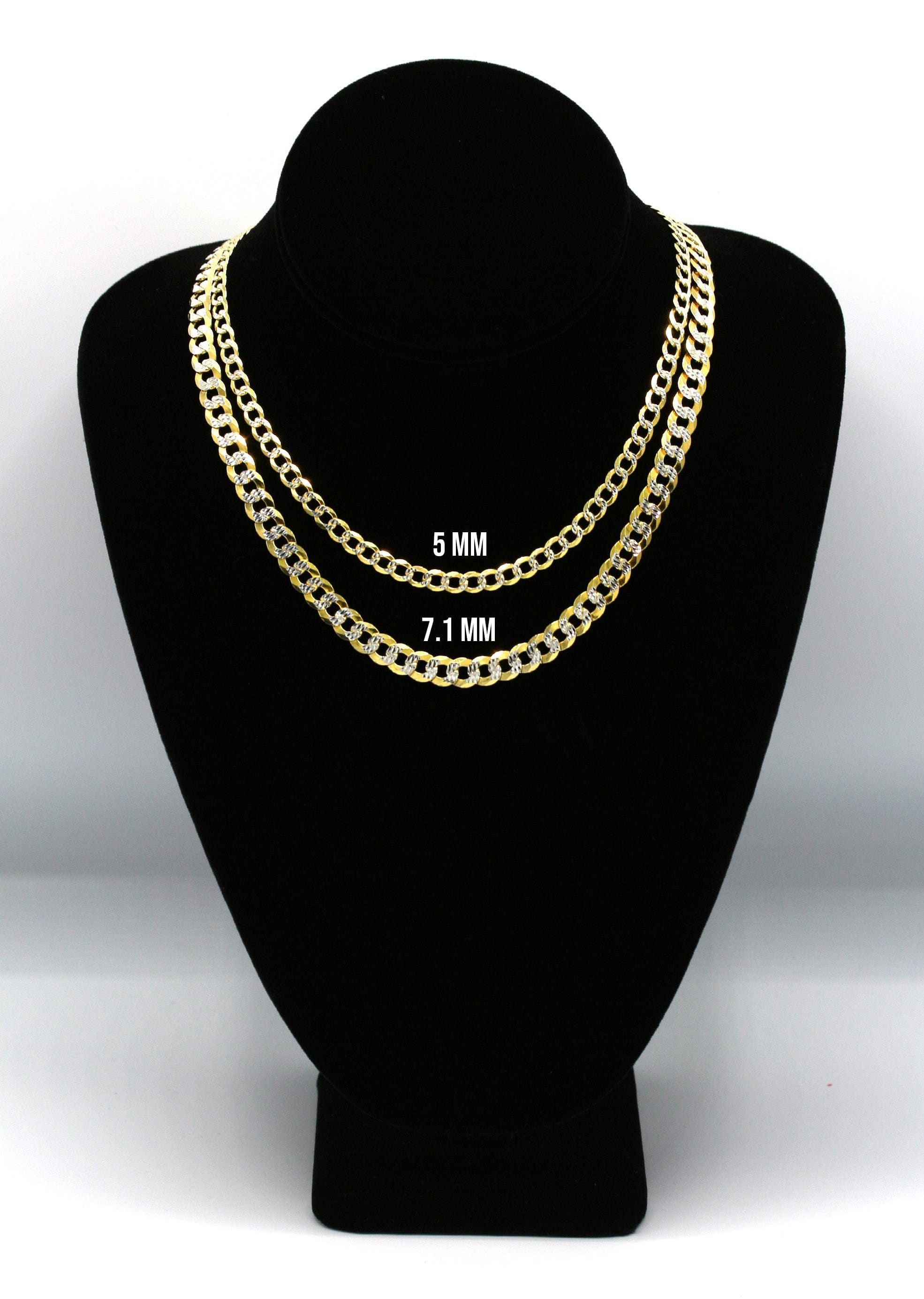 Manufacturer 43 Silver Chain - Mens Gold Chain / Curb Cuban Diamond Cut Chain