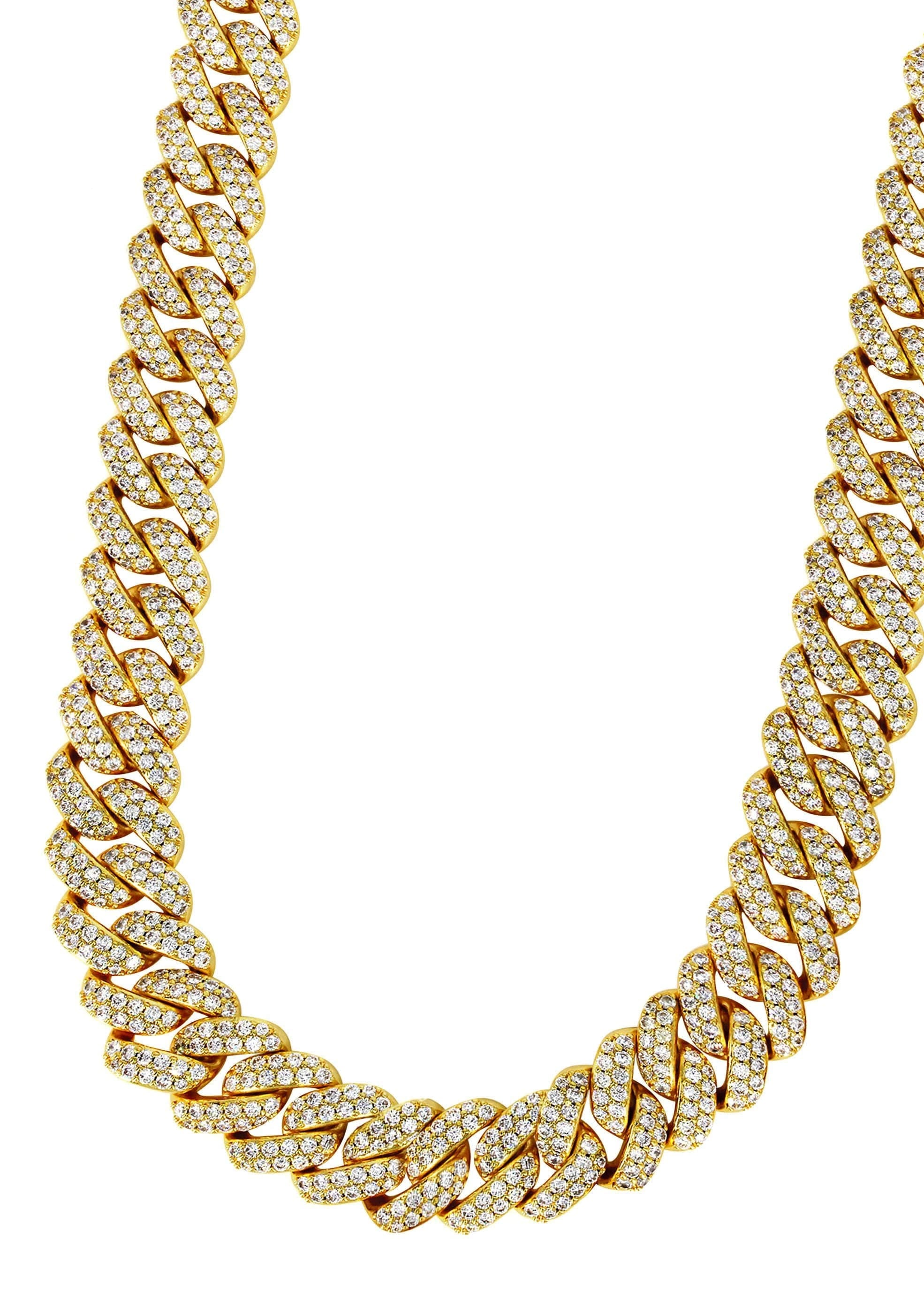 Manufacturer 31 Gold Plated Mens Chain Iced Out Miami Cuban Link