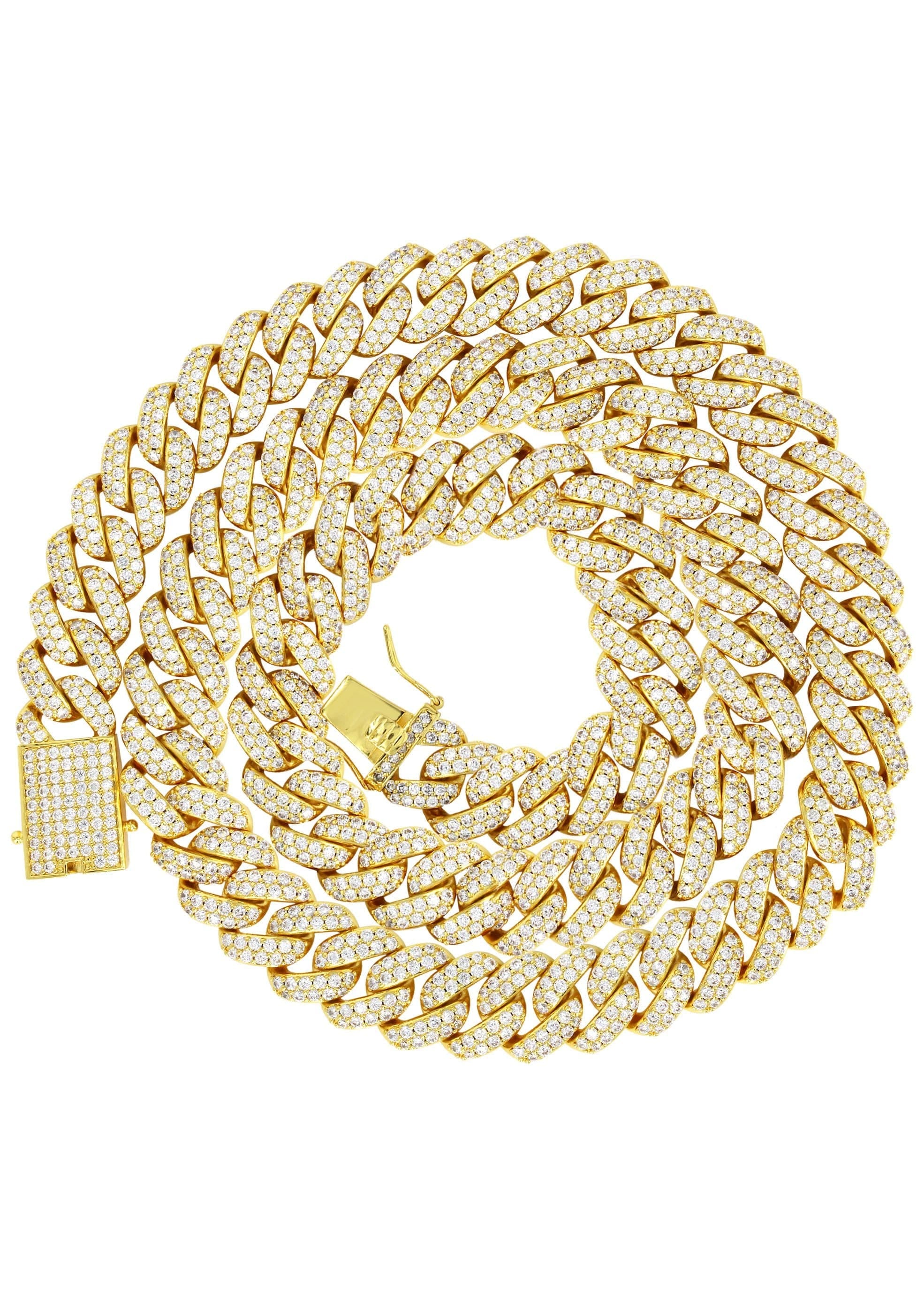 Manufacturer 31 Gold Plated Mens Chain Iced Out Miami Cuban Link