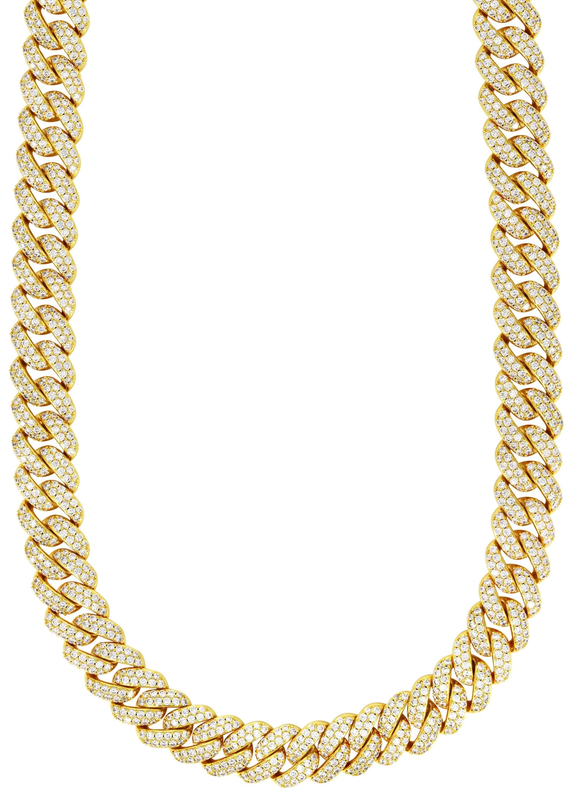 Manufacturer 31 Gold Plated Mens Chain Iced Out Miami Cuban Link