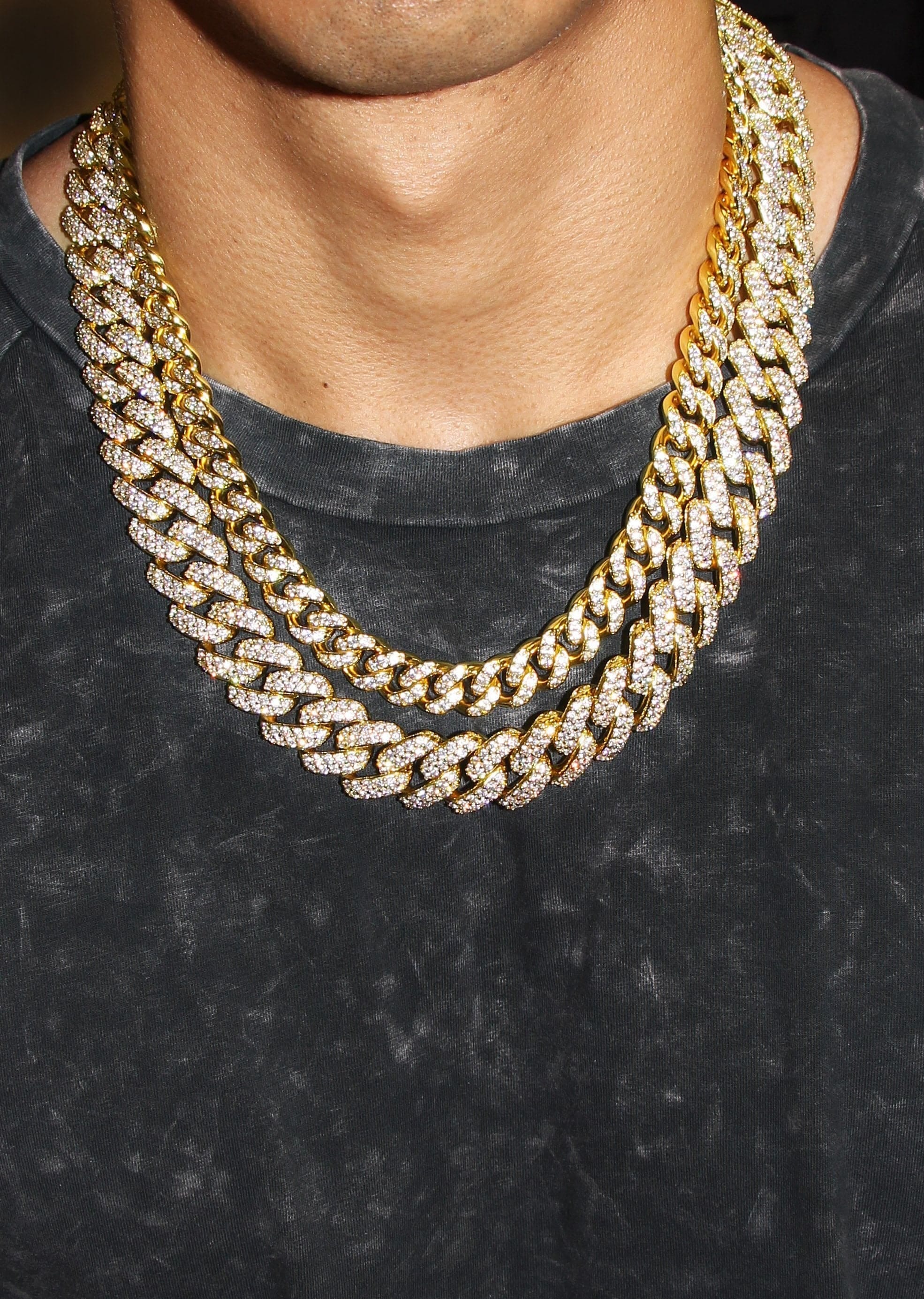 Manufacturer 31 Gold Plated Mens Chain Iced Out Miami Cuban Link