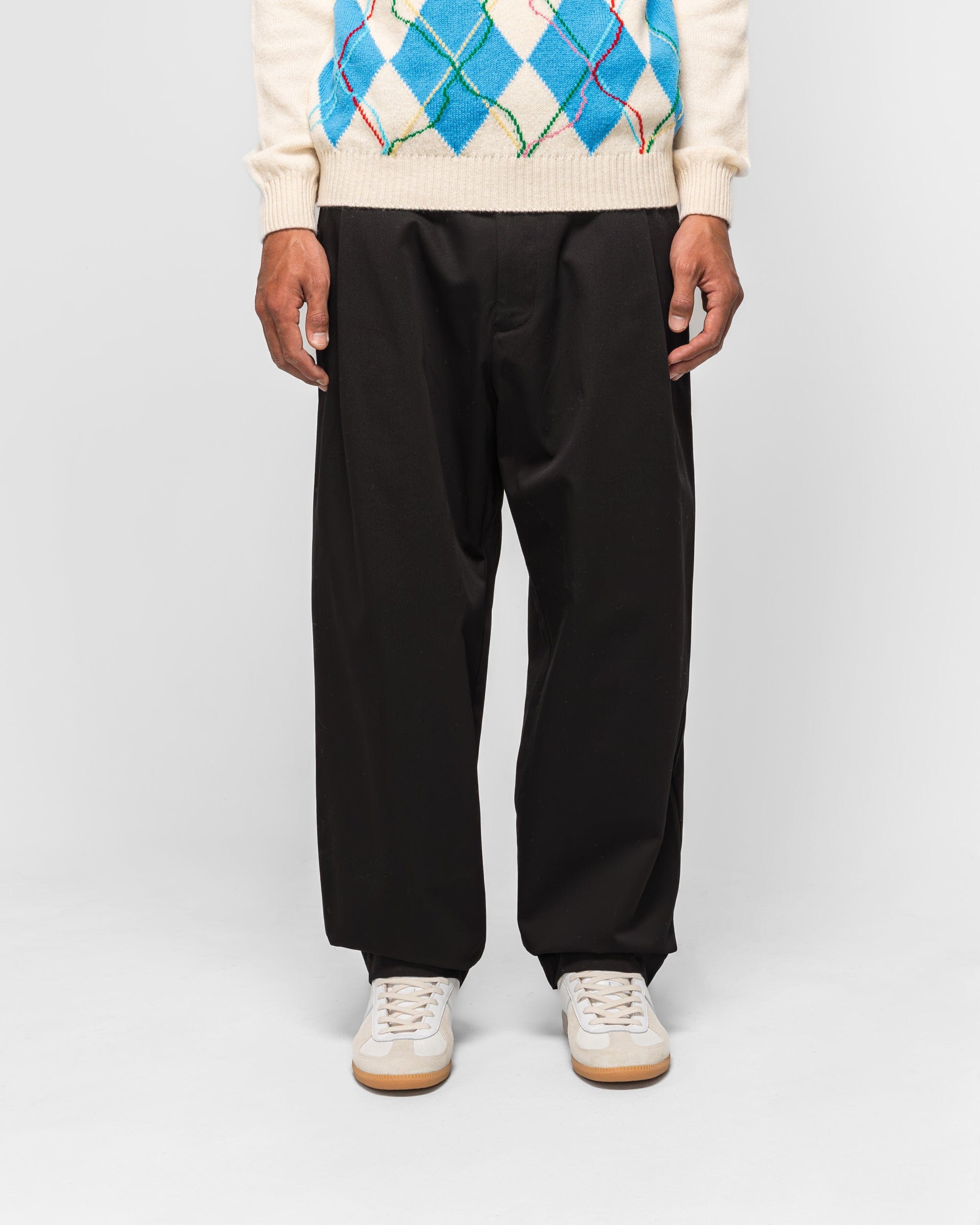Dudley Coppice Pleated Trousers - Black Tailoring Twill
