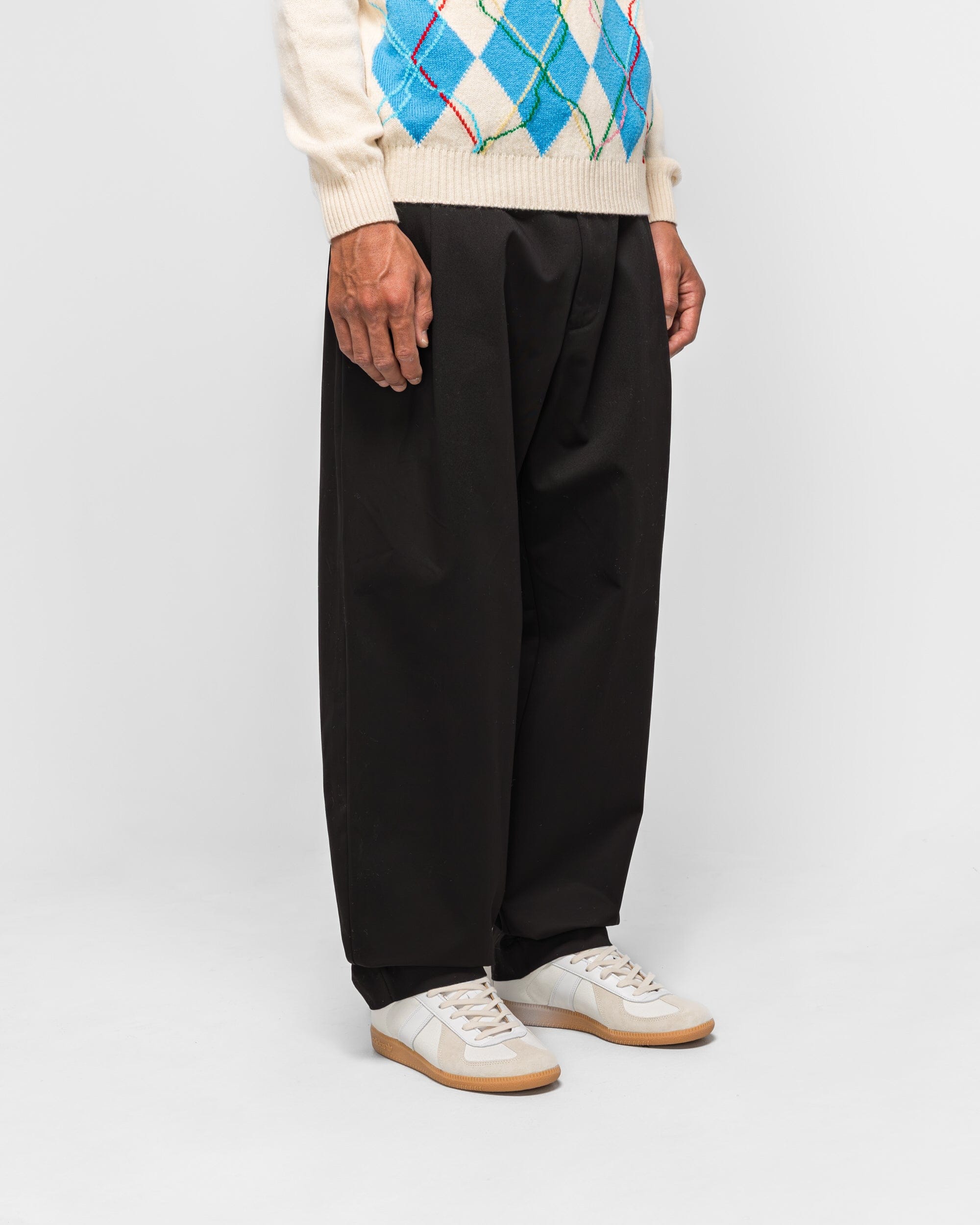 Dudley Coppice Pleated Trousers - Black Tailoring Twill