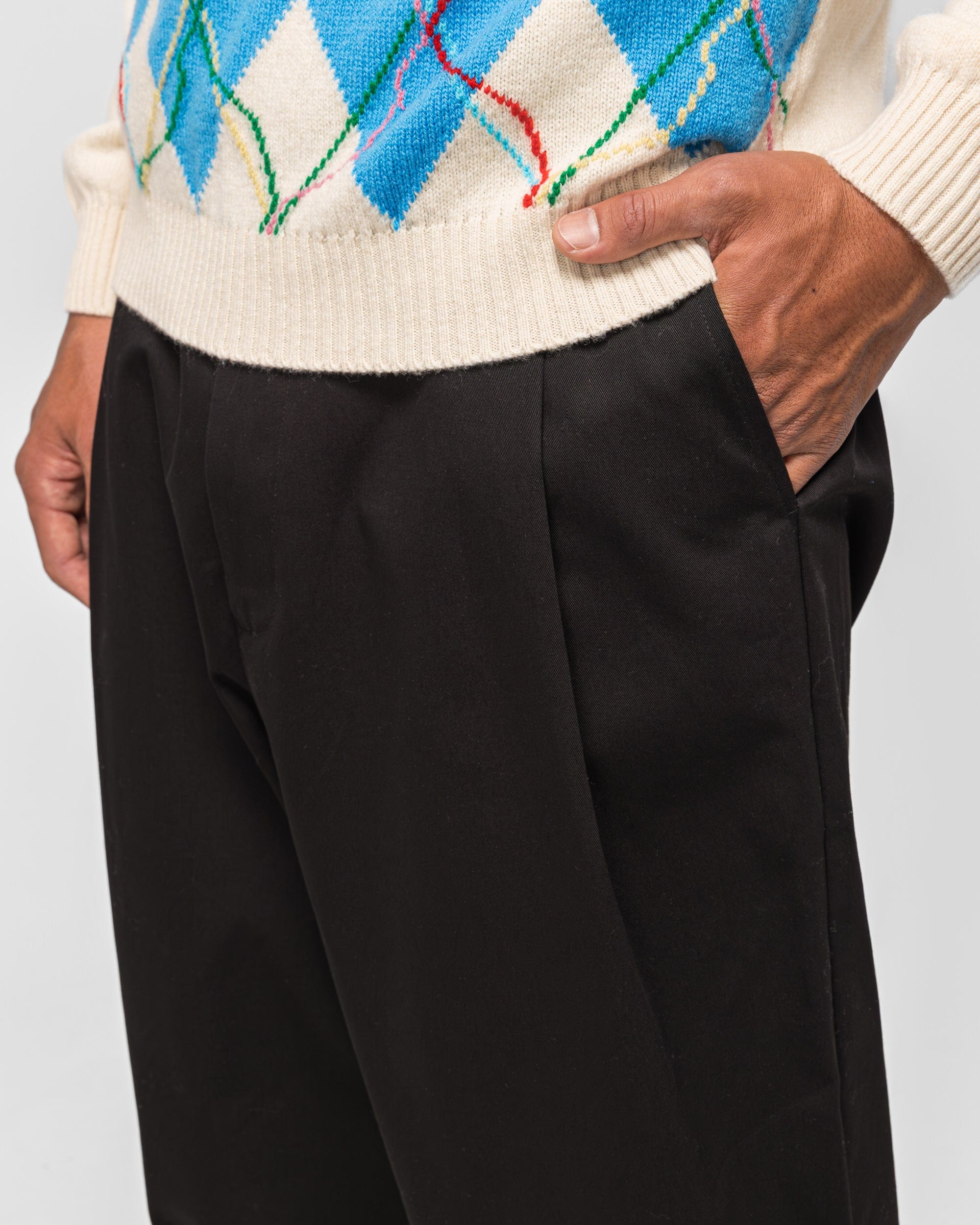 Dudley Coppice Pleated Trousers - Black Tailoring Twill