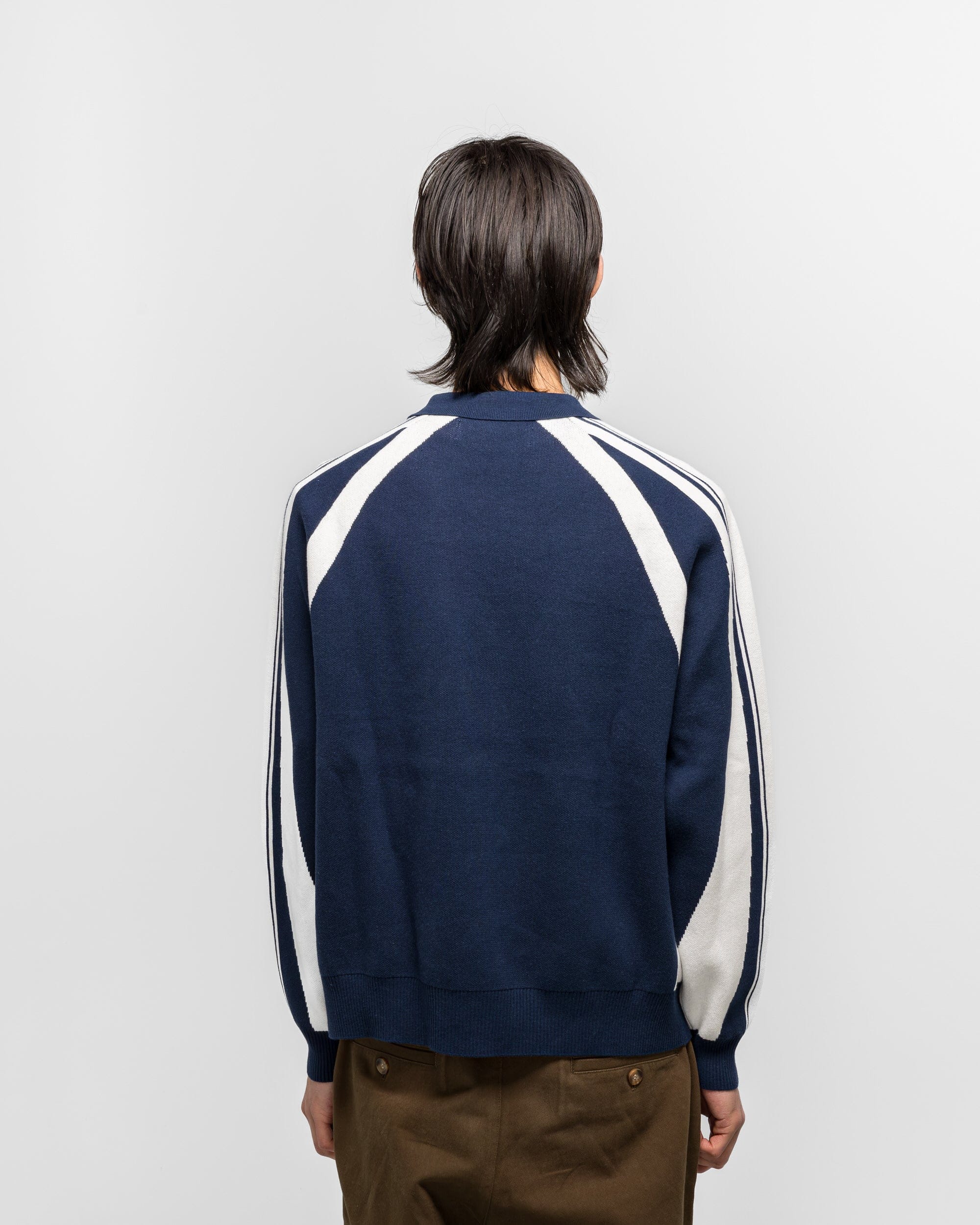 Metalwood Knit Football Top - Navy