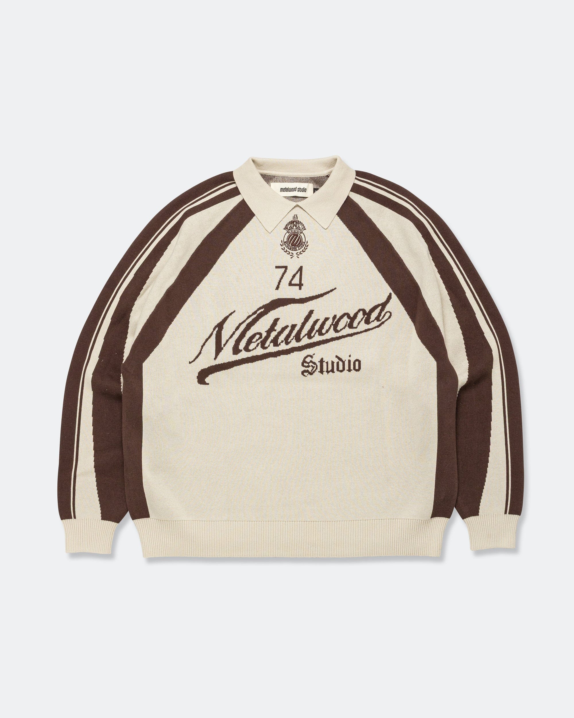 Metalwood Knit Football Top - Cream