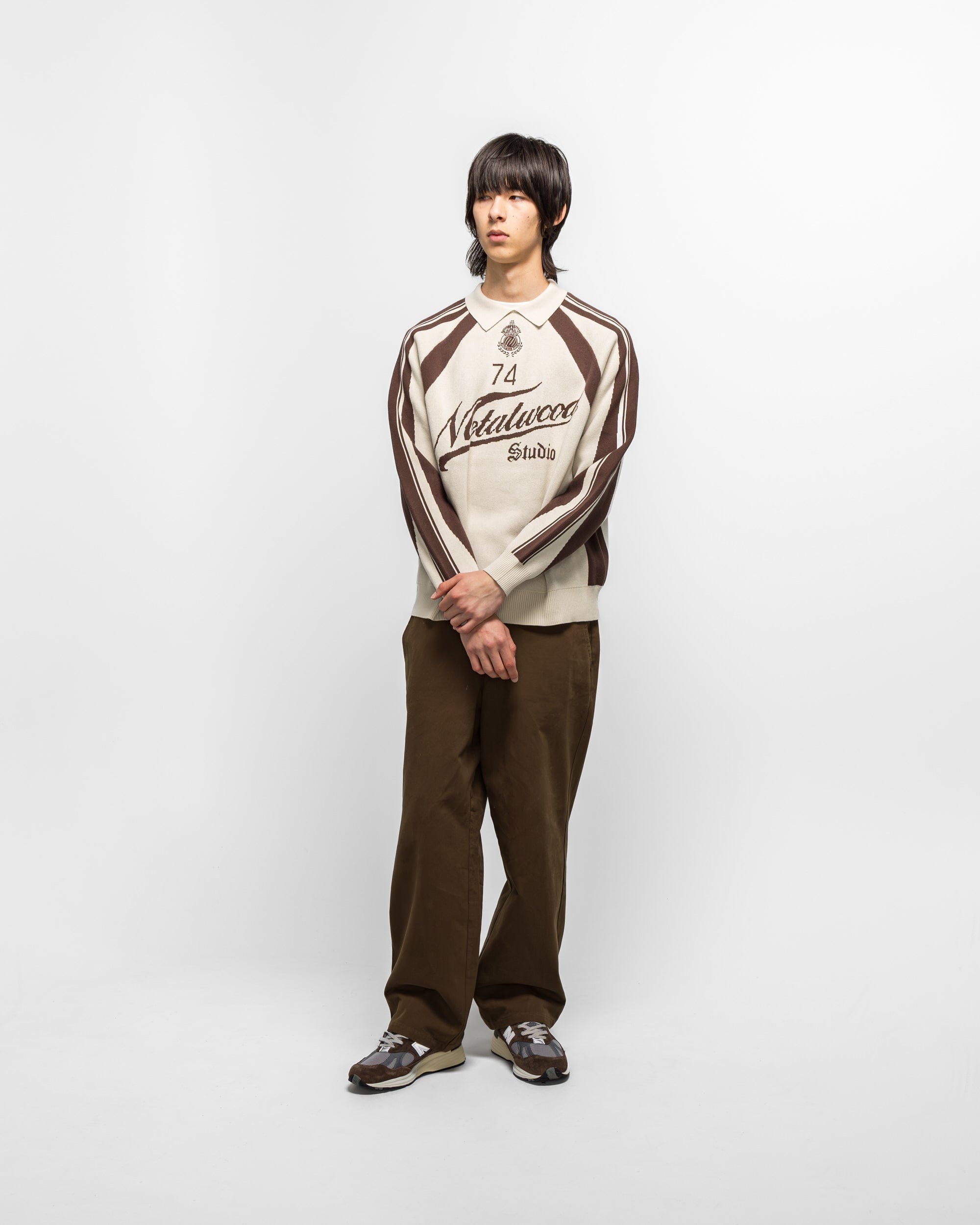 Metalwood Knit Football Top - Cream