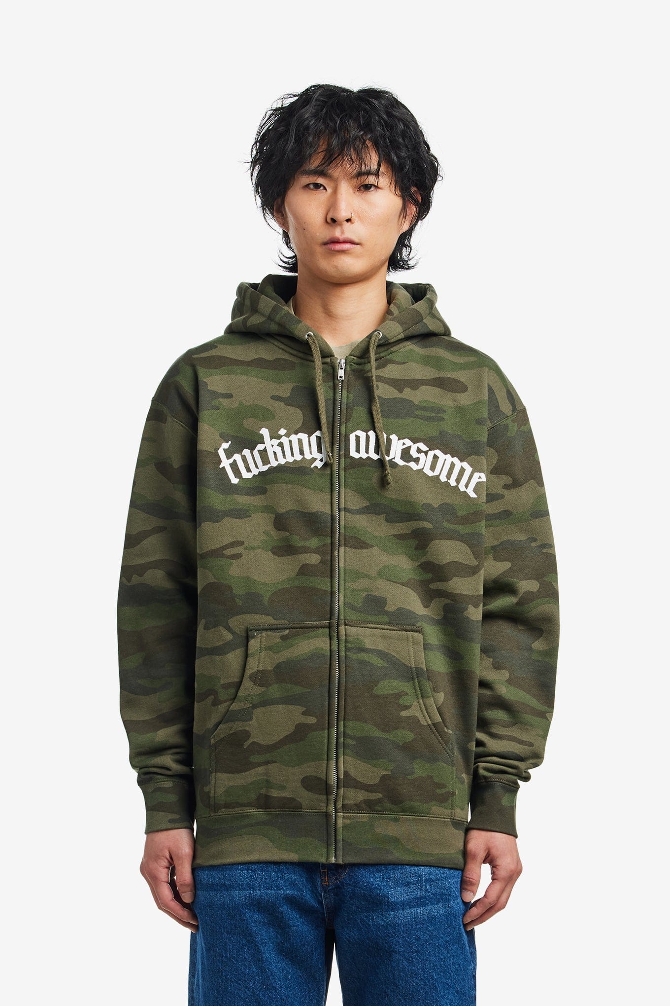 Fucking Awesome BLACKLETTER LOGO ZIPPED HOODIE