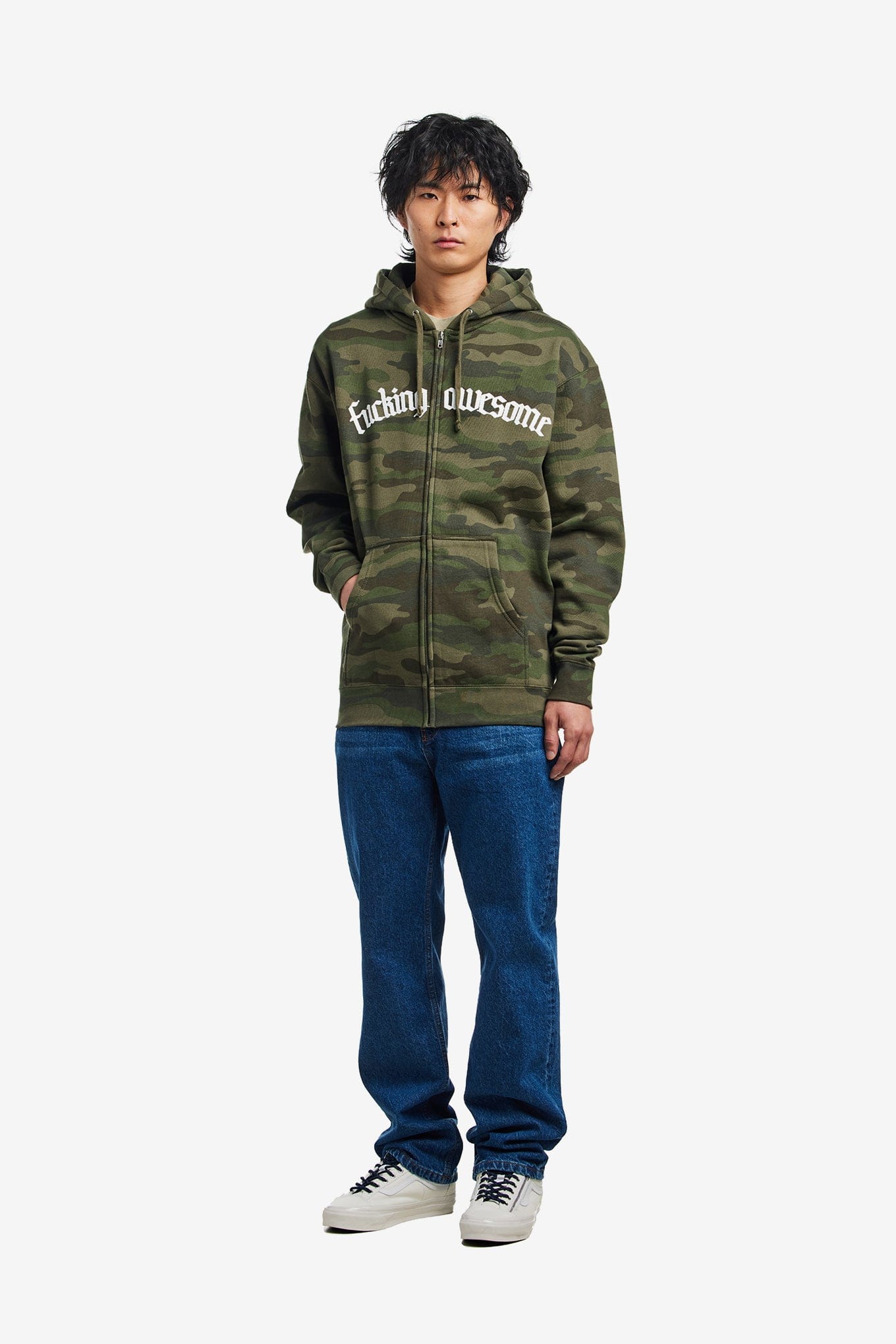 Fucking Awesome BLACKLETTER LOGO ZIPPED HOODIE