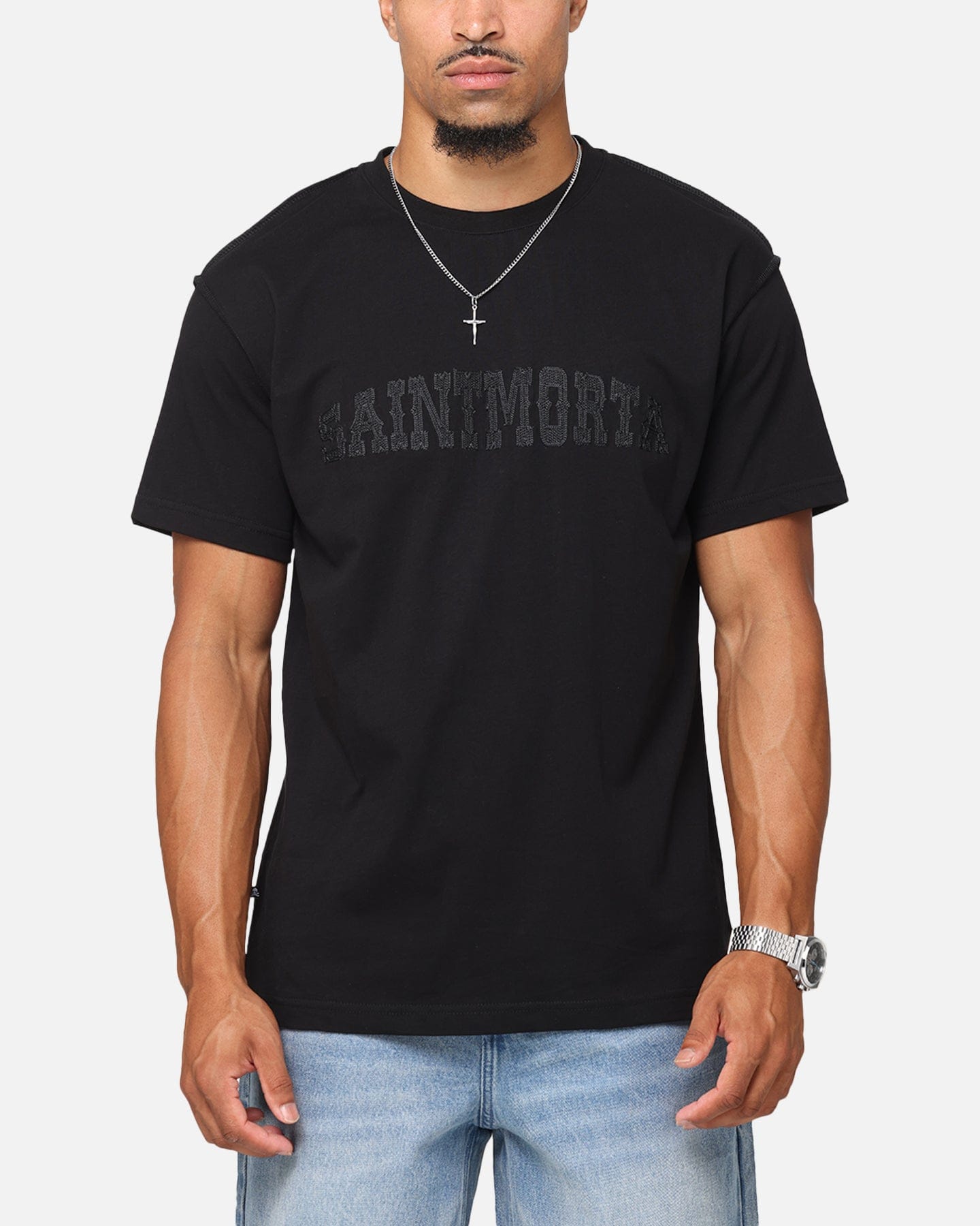 Saint Morta Oklahoma Xweave Lafayette T - Shirt Black/Black