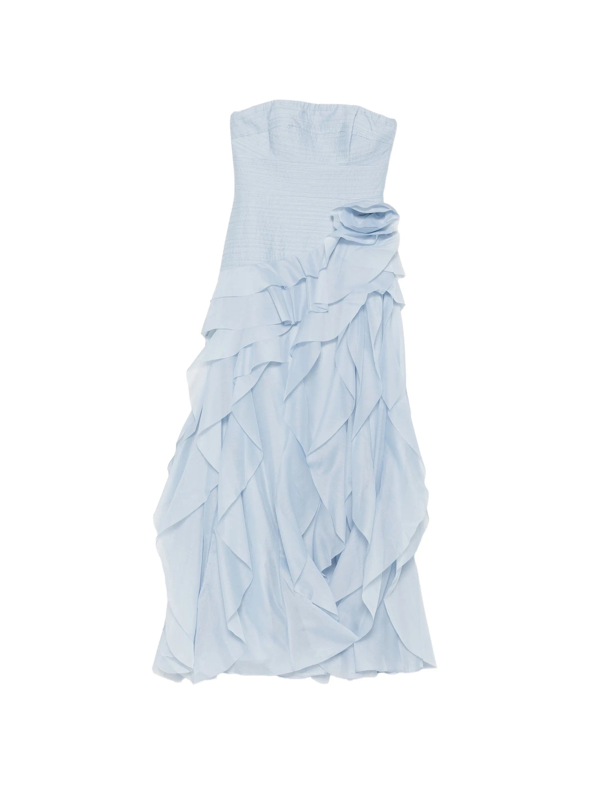 Aje ruffled strapless dress