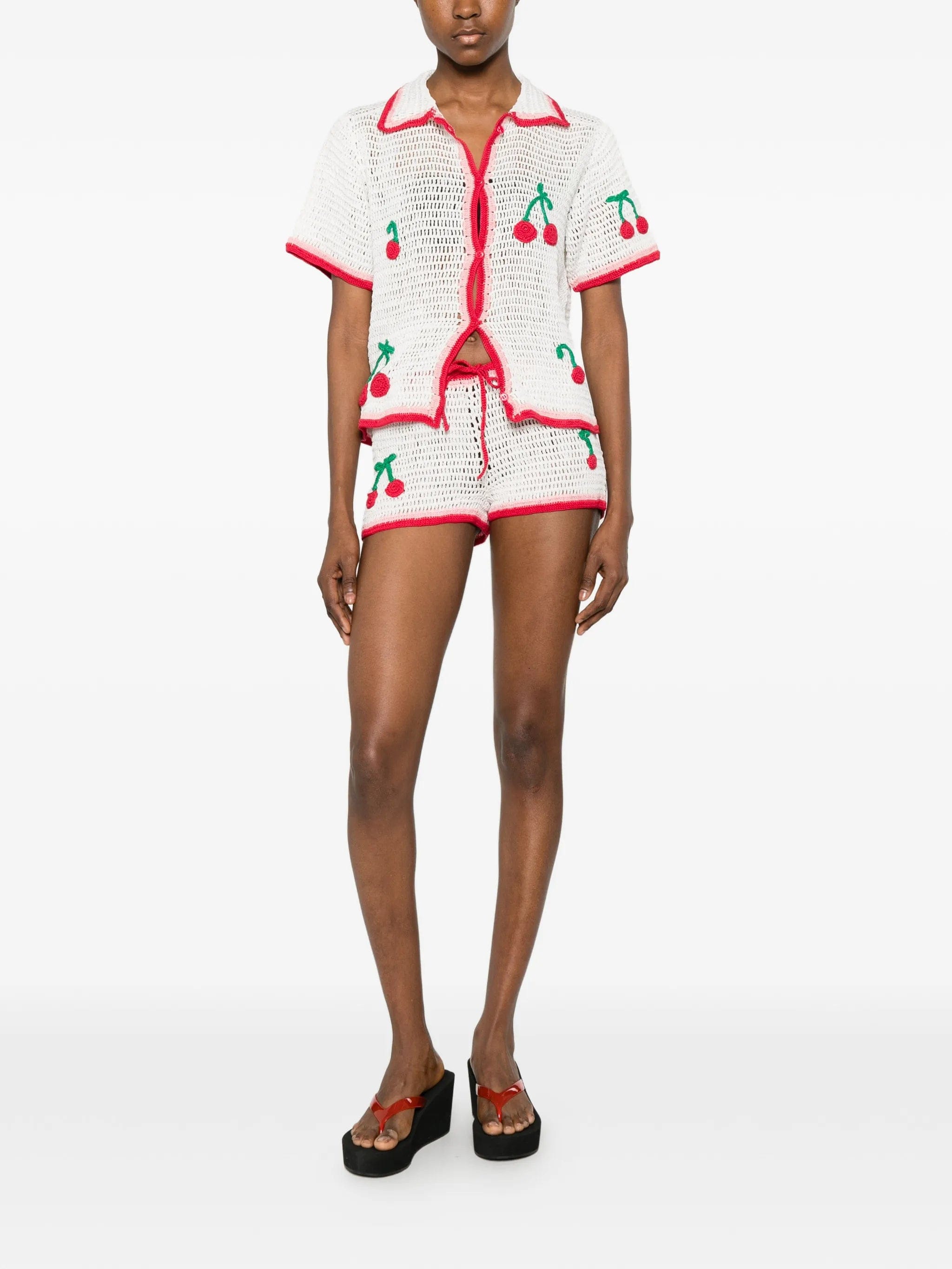 Leslie Amon La Ruby Crochet Shorts