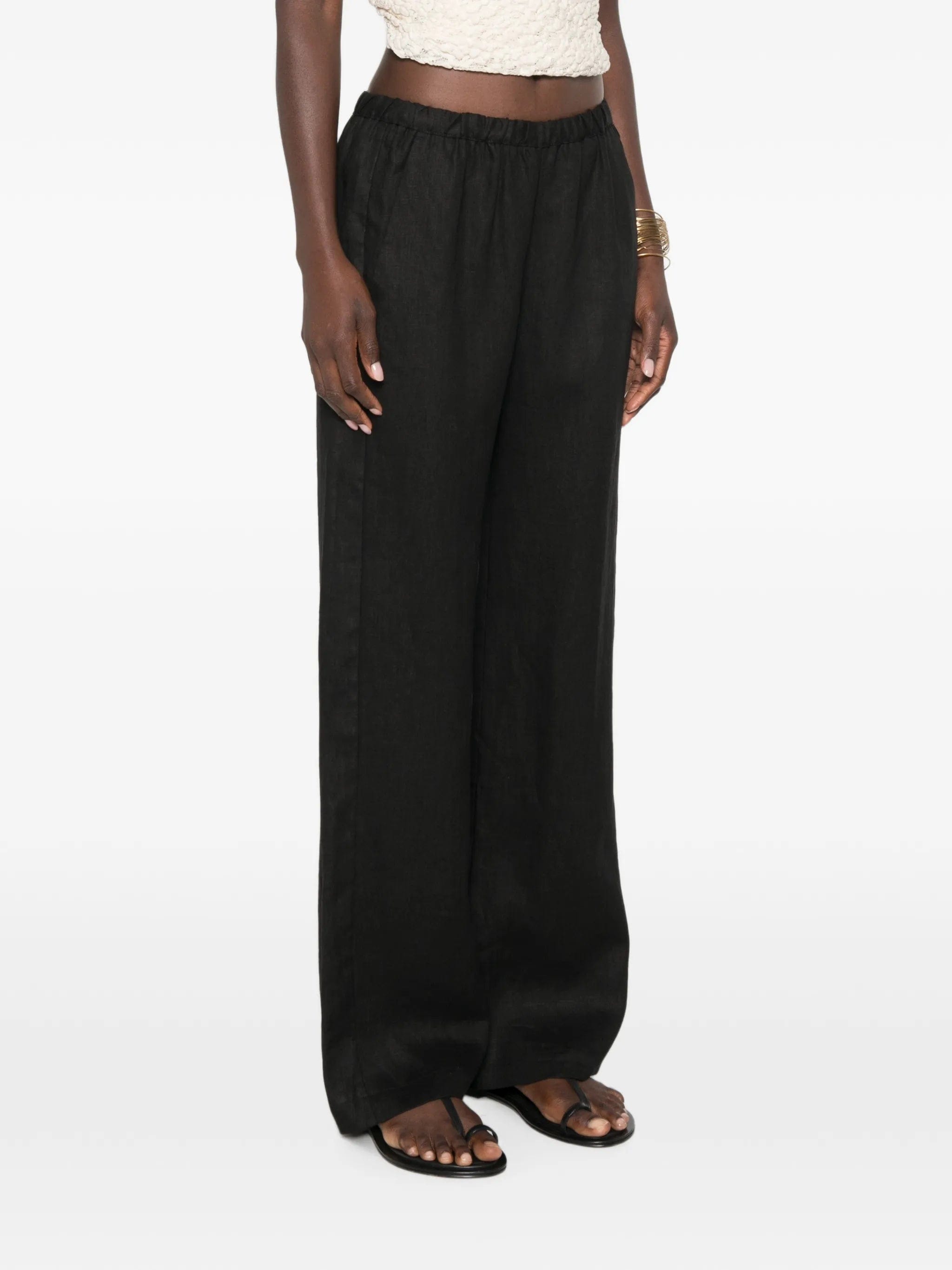 Enza Costa elasticated - waist wide - leg trousers