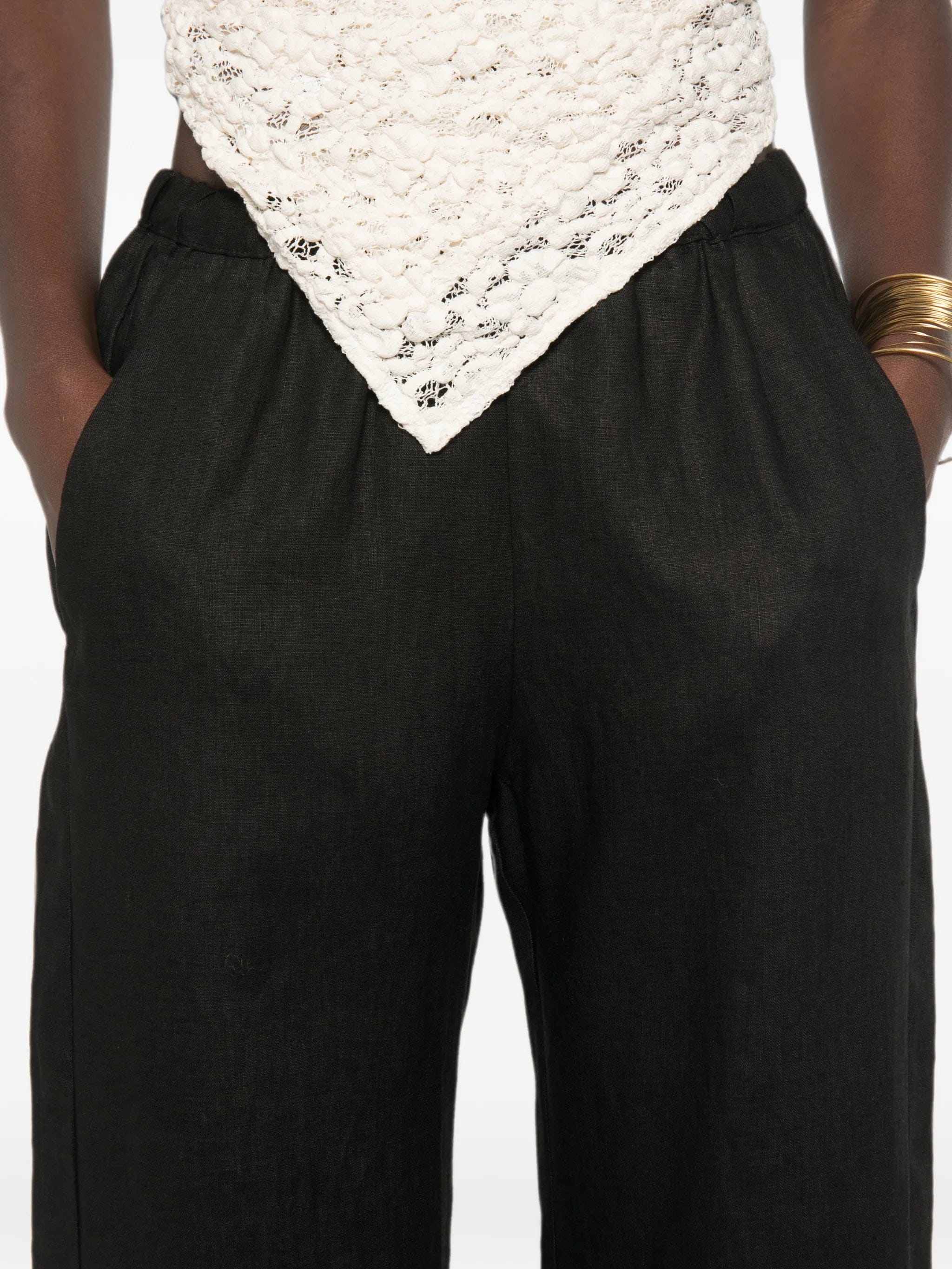 Enza Costa elasticated - waist wide - leg trousers