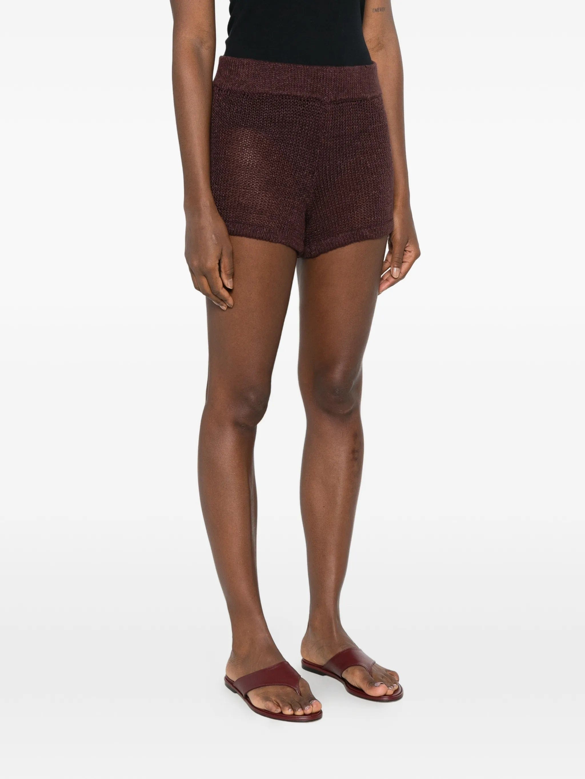 Enza Costa linen open knit shorts