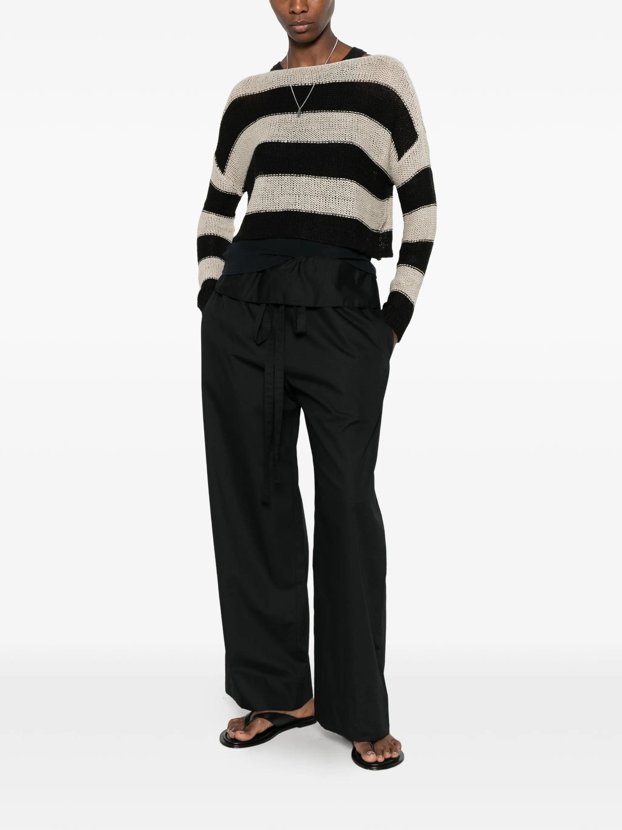 Enza Costa stripe - pattern bateau - neck sweater