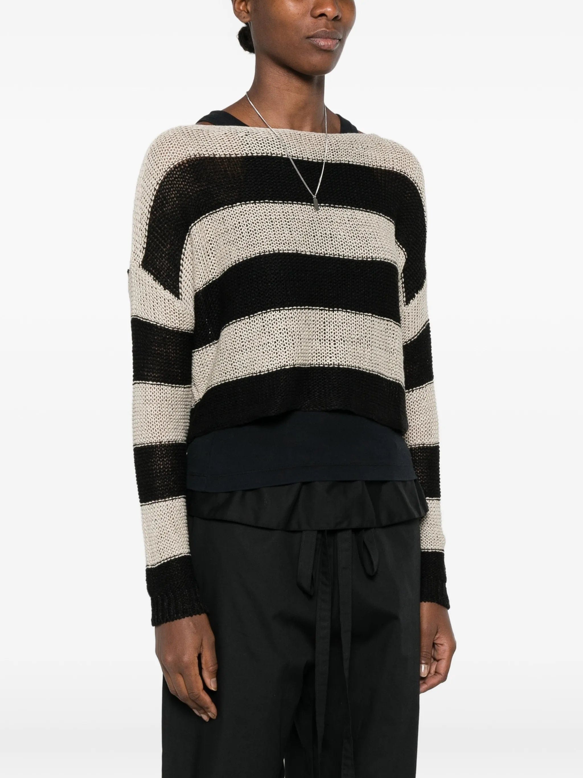 Enza Costa stripe - pattern bateau - neck sweater