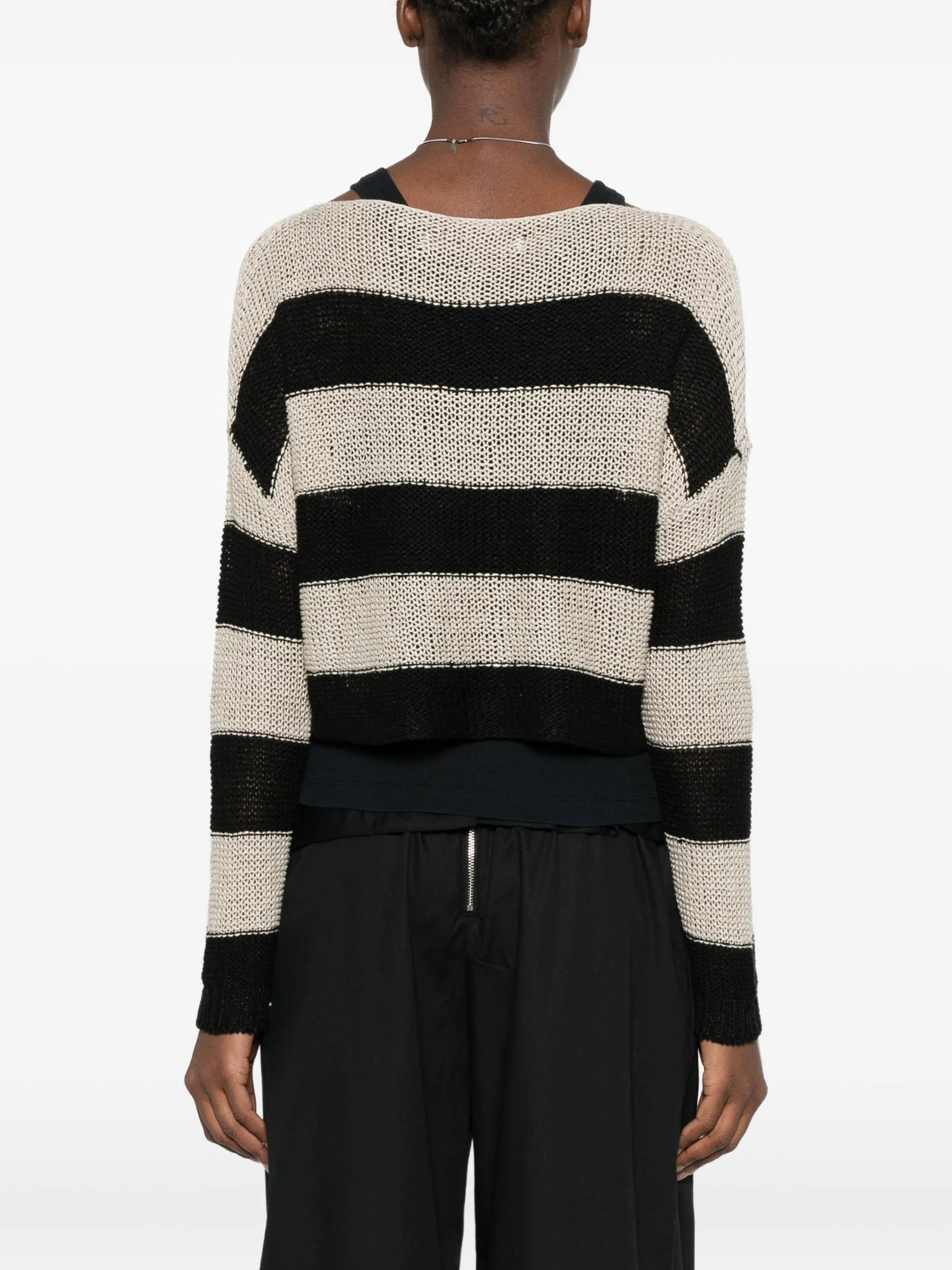 Enza Costa stripe - pattern bateau - neck sweater