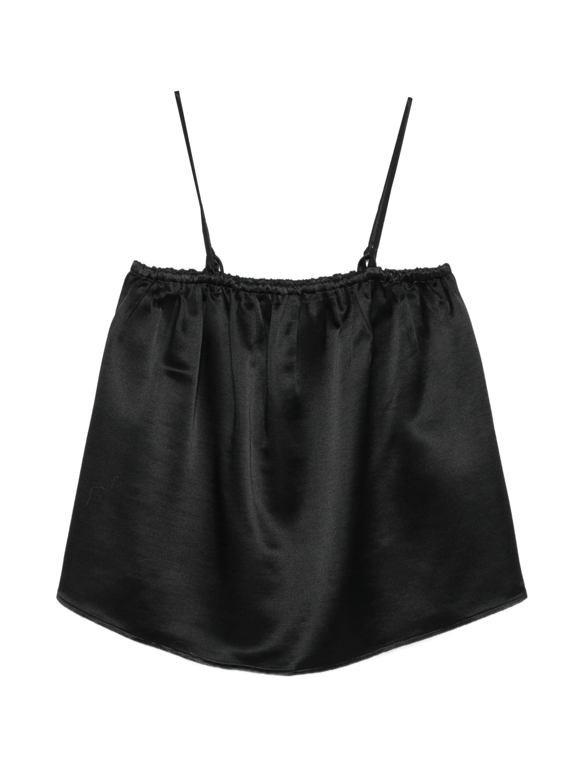 Soft Goat gathered spaghetti - strap blouse