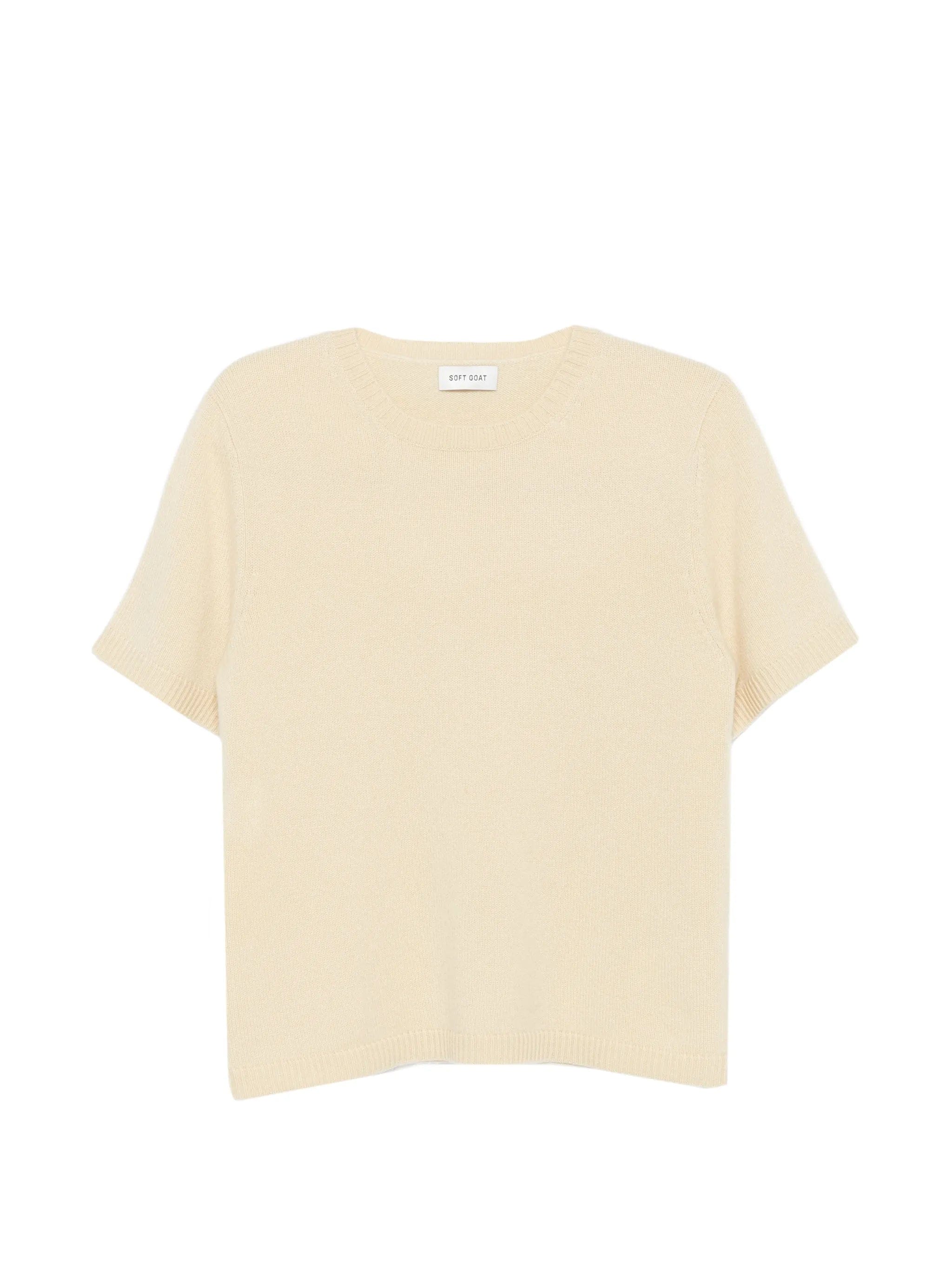 Soft Goat short - sleeve knitted T - shirt