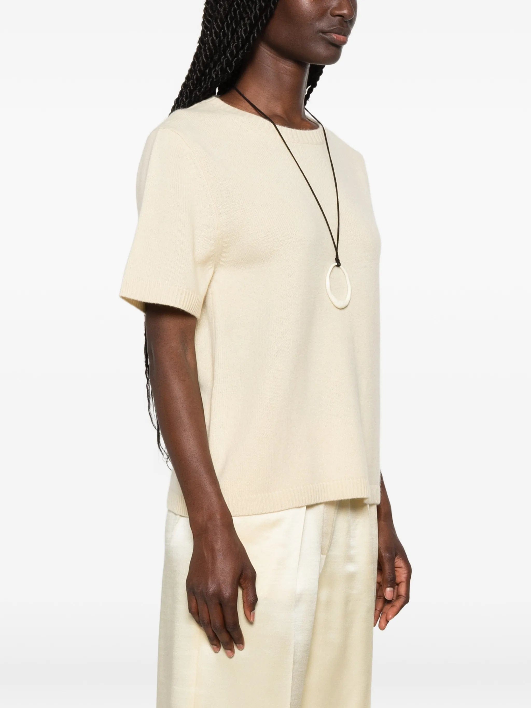 Soft Goat short - sleeve knitted T - shirt