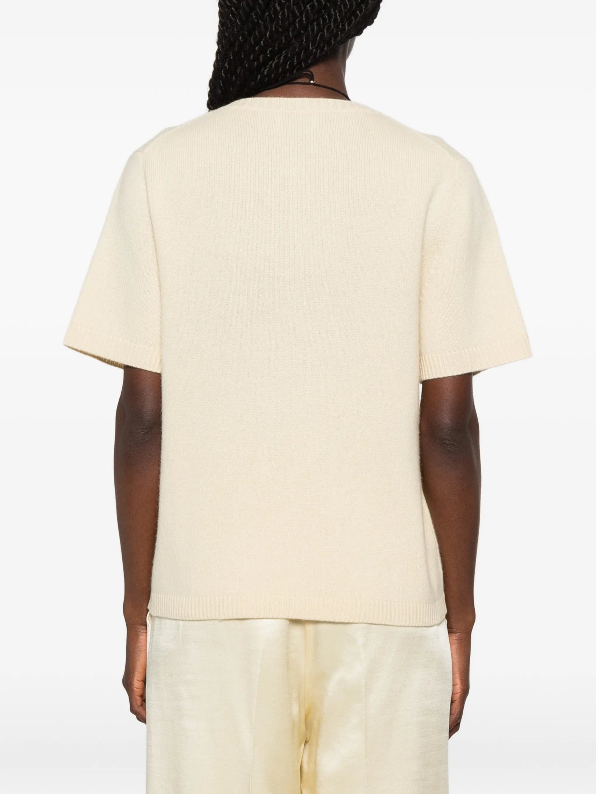 Soft Goat short - sleeve knitted T - shirt