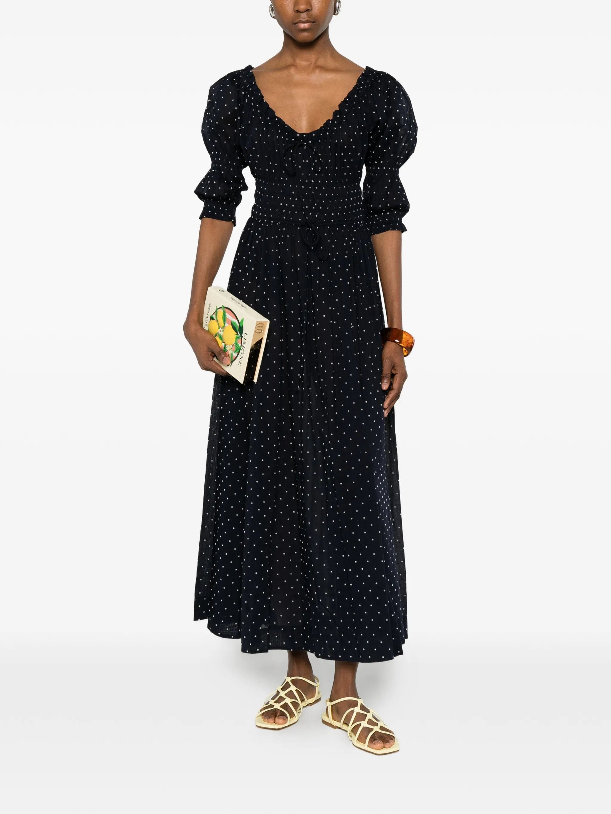 DÔEN Ischia polka - dot midi dress