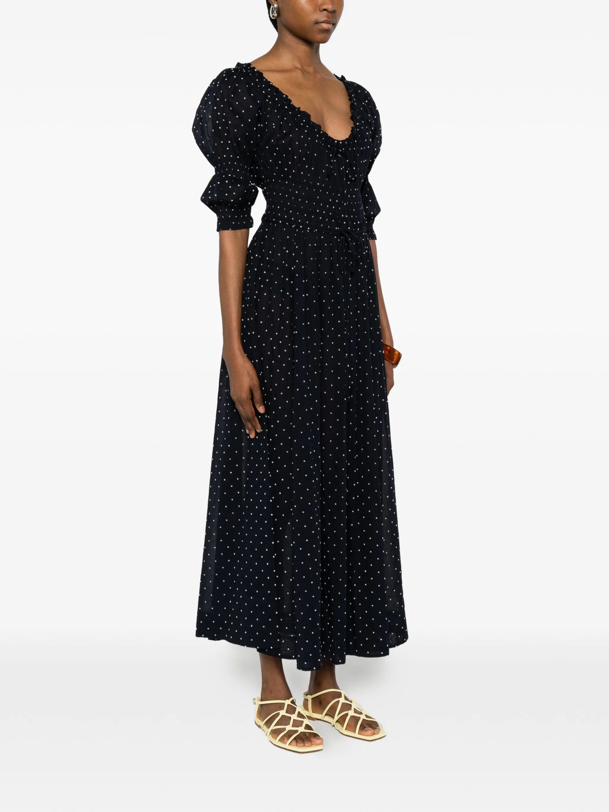 DÔEN Ischia polka - dot midi dress