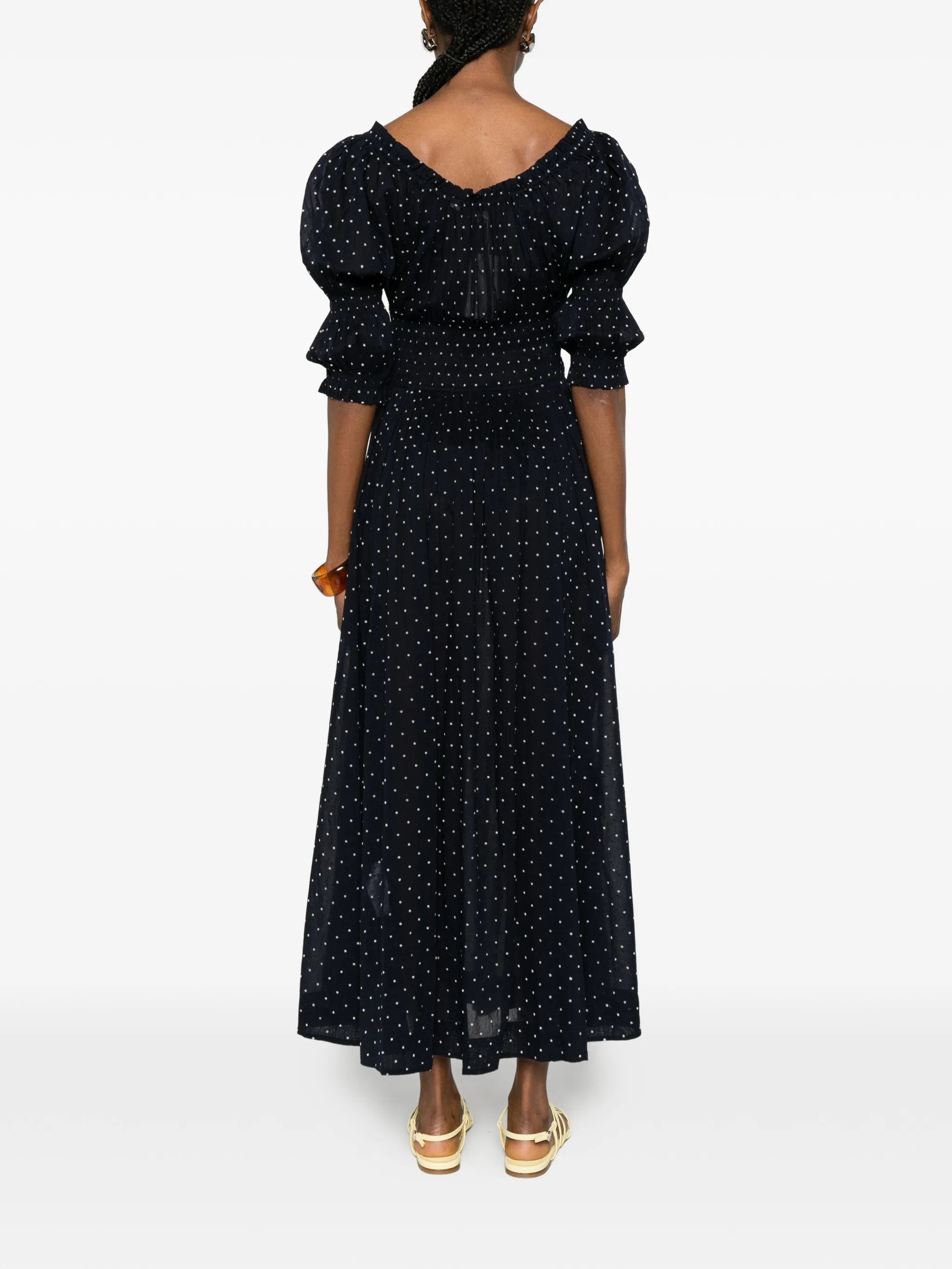 DÔEN Ischia polka - dot midi dress