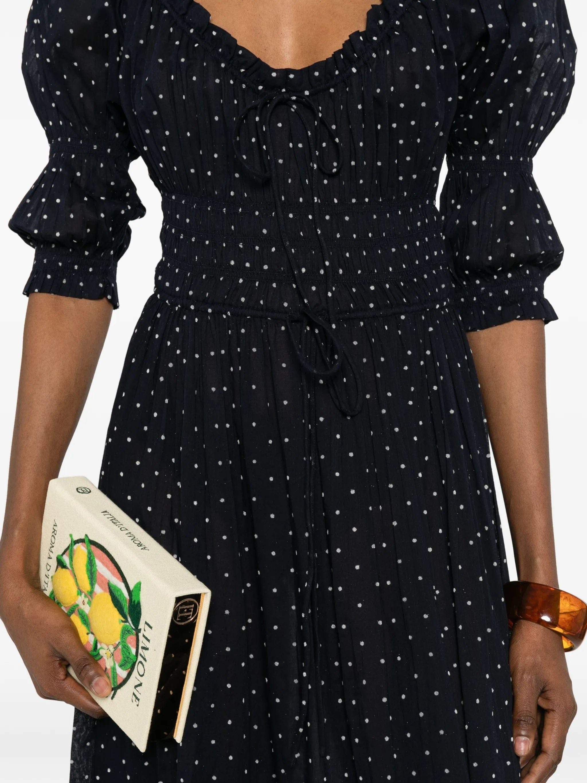 DÔEN Ischia polka - dot midi dress