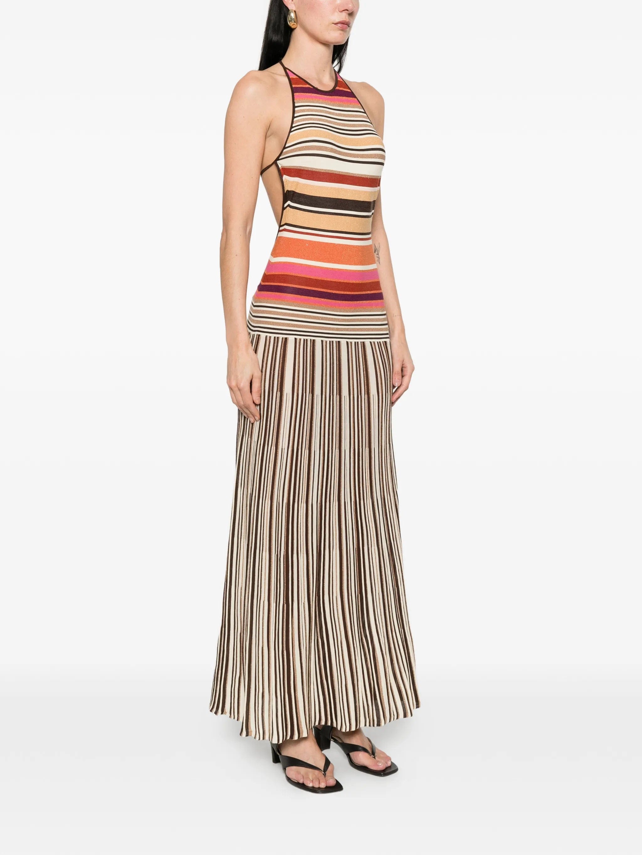 Faithfull Maretta striped halterneck dress