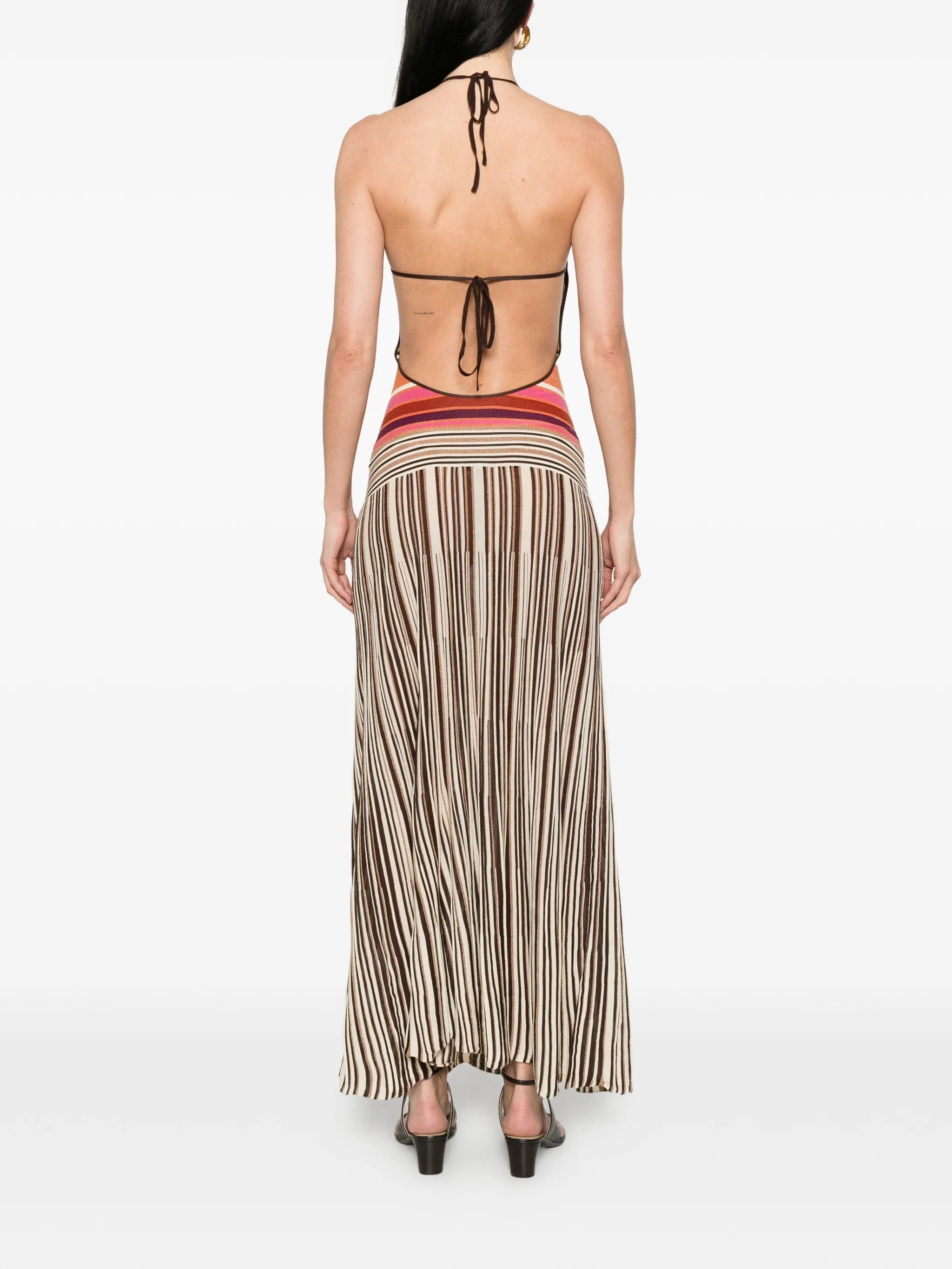 Faithfull Maretta striped halterneck dress