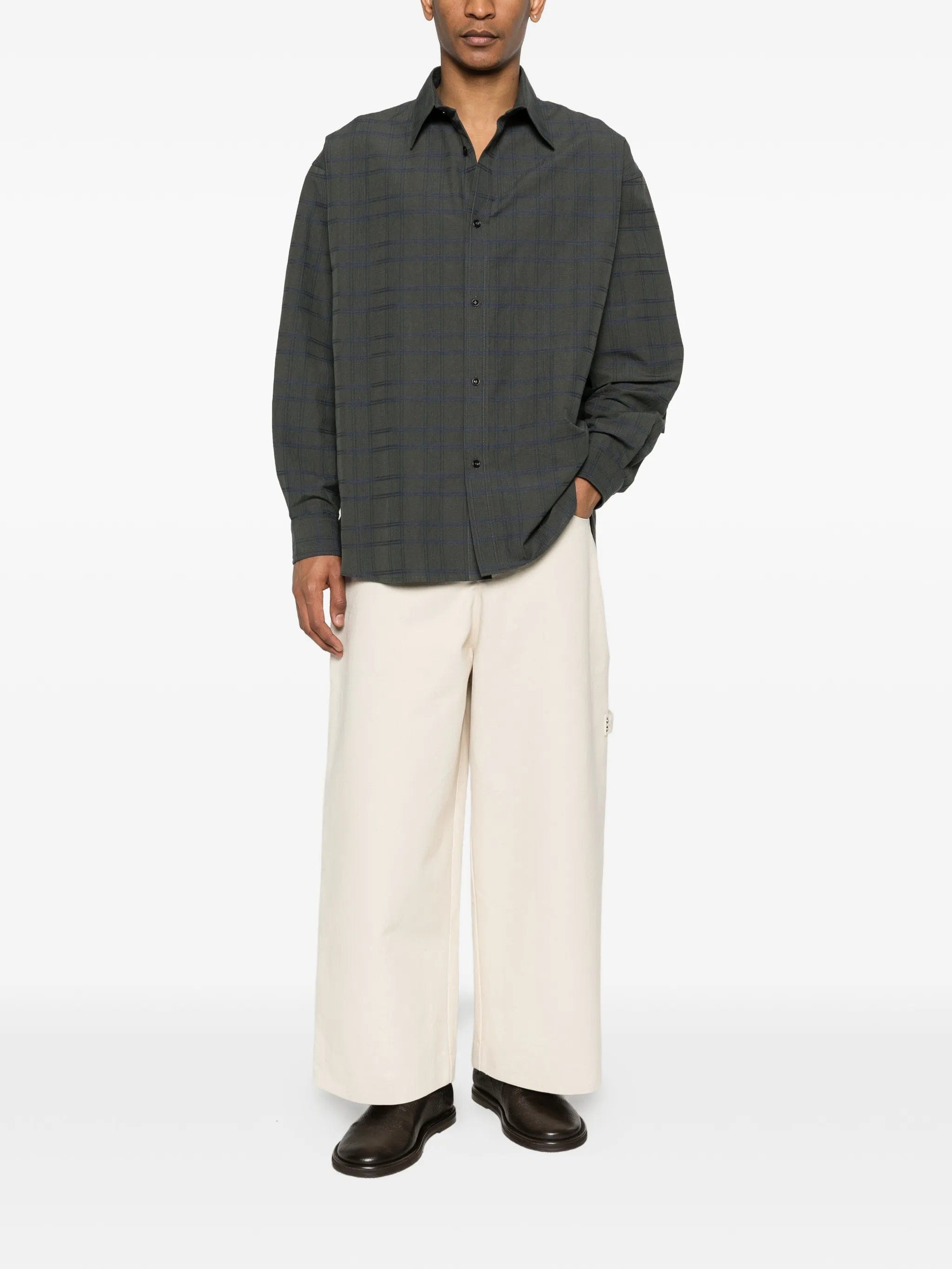 SAGE Nation Chisholm oversized long - sleeve check shirt