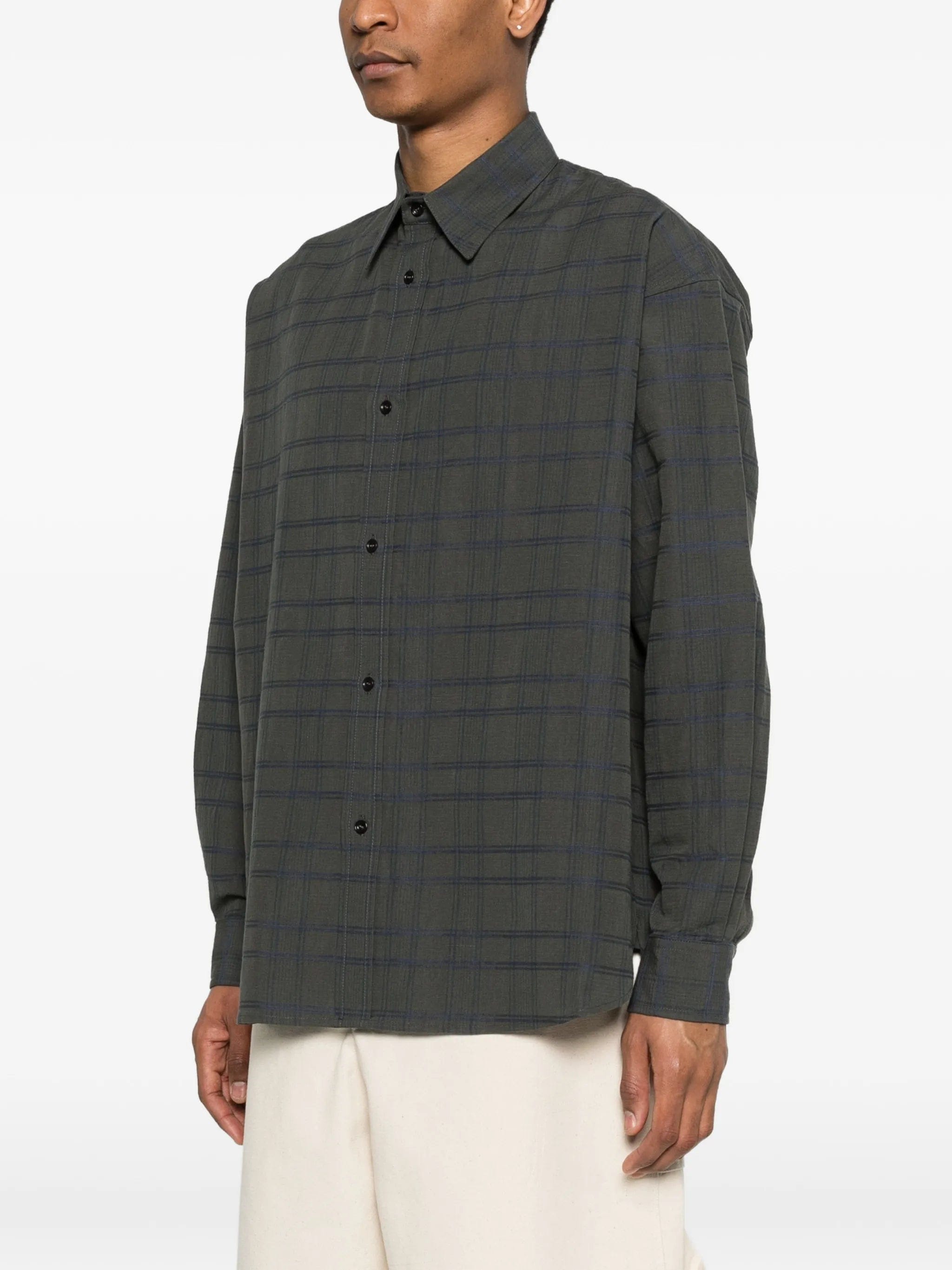 SAGE Nation Chisholm oversized long - sleeve check shirt