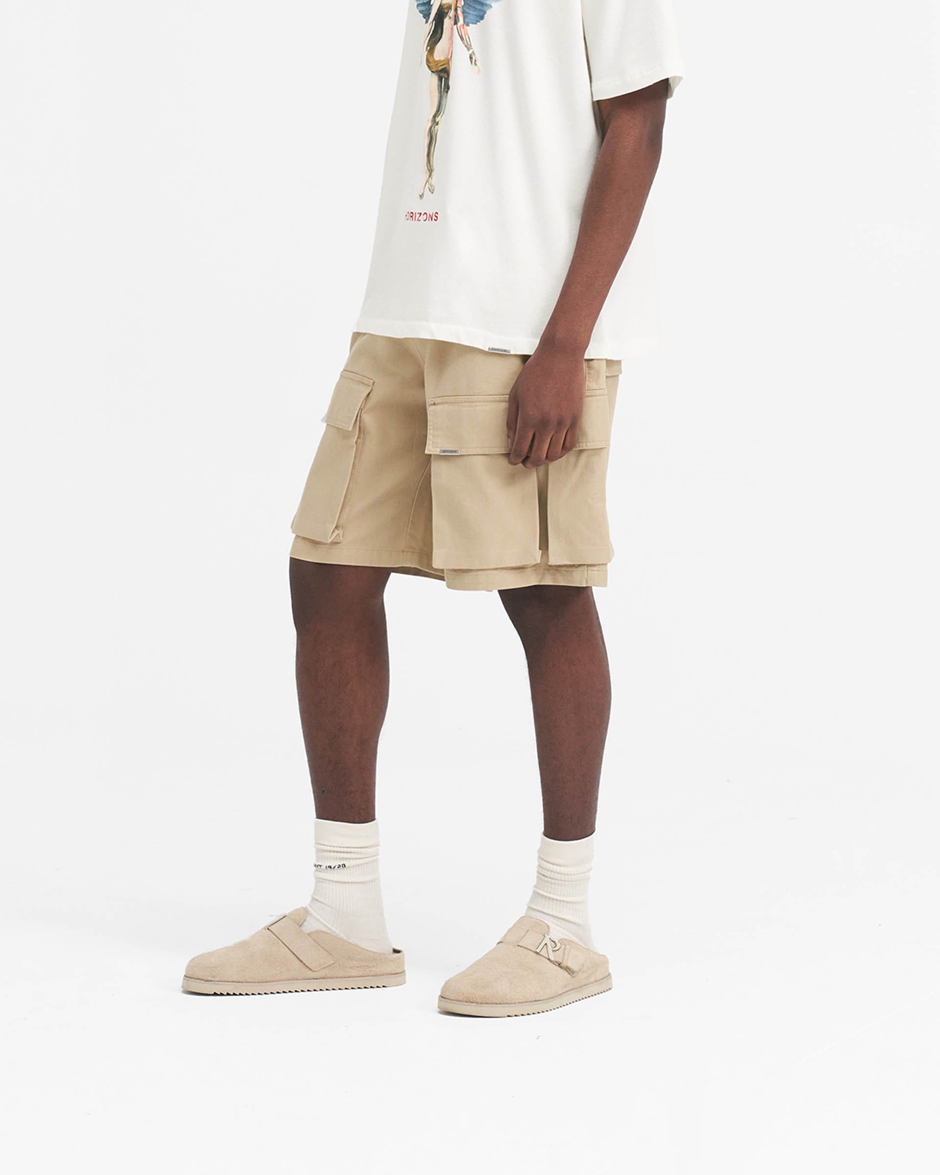 SS24 Baggy Cotton Cargo Short - Sandstone