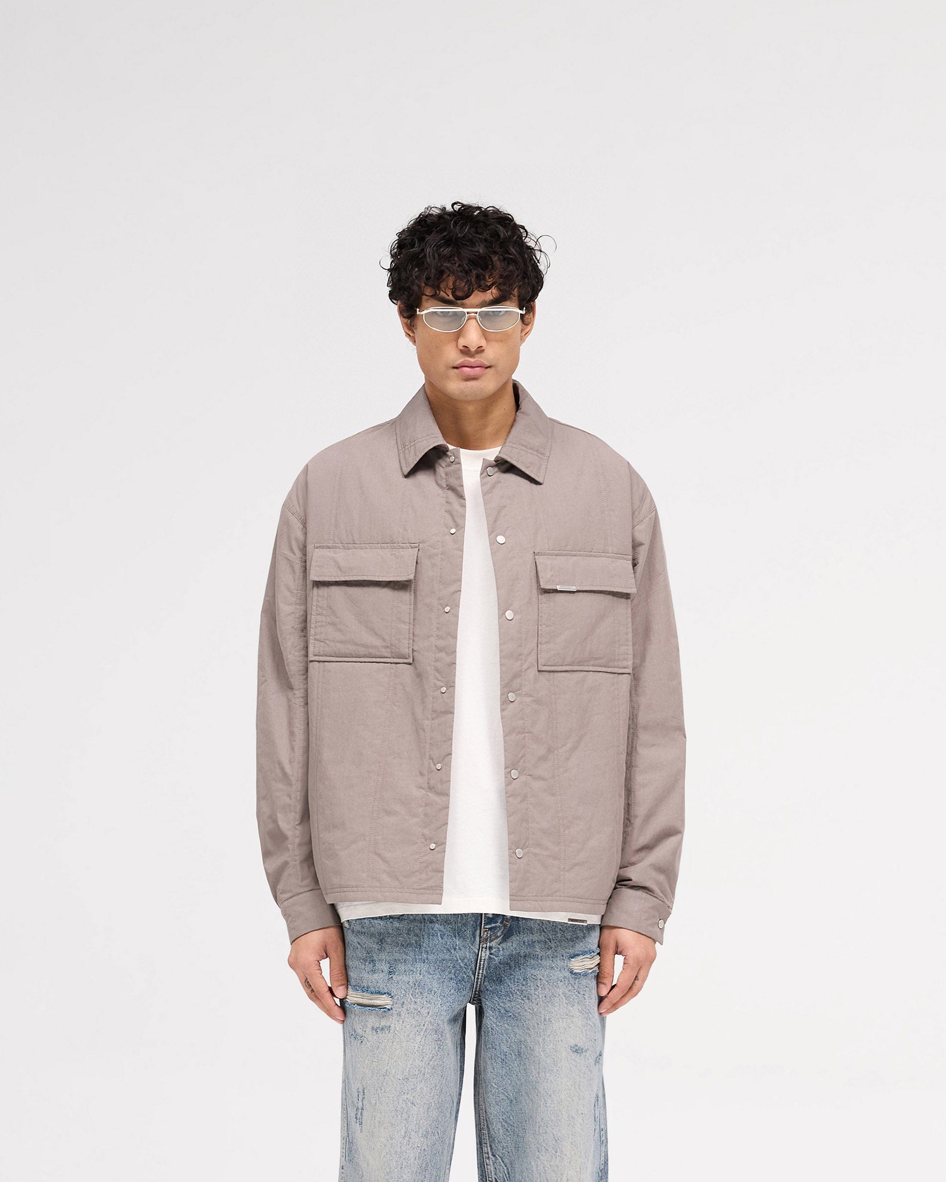 SS25 Quilted Overshirt - Mid Grey