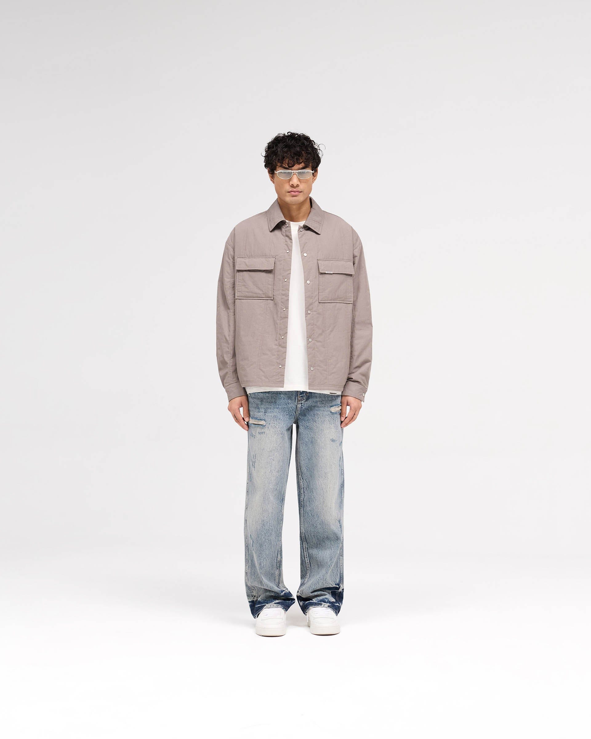 SS25 Quilted Overshirt - Mid Grey